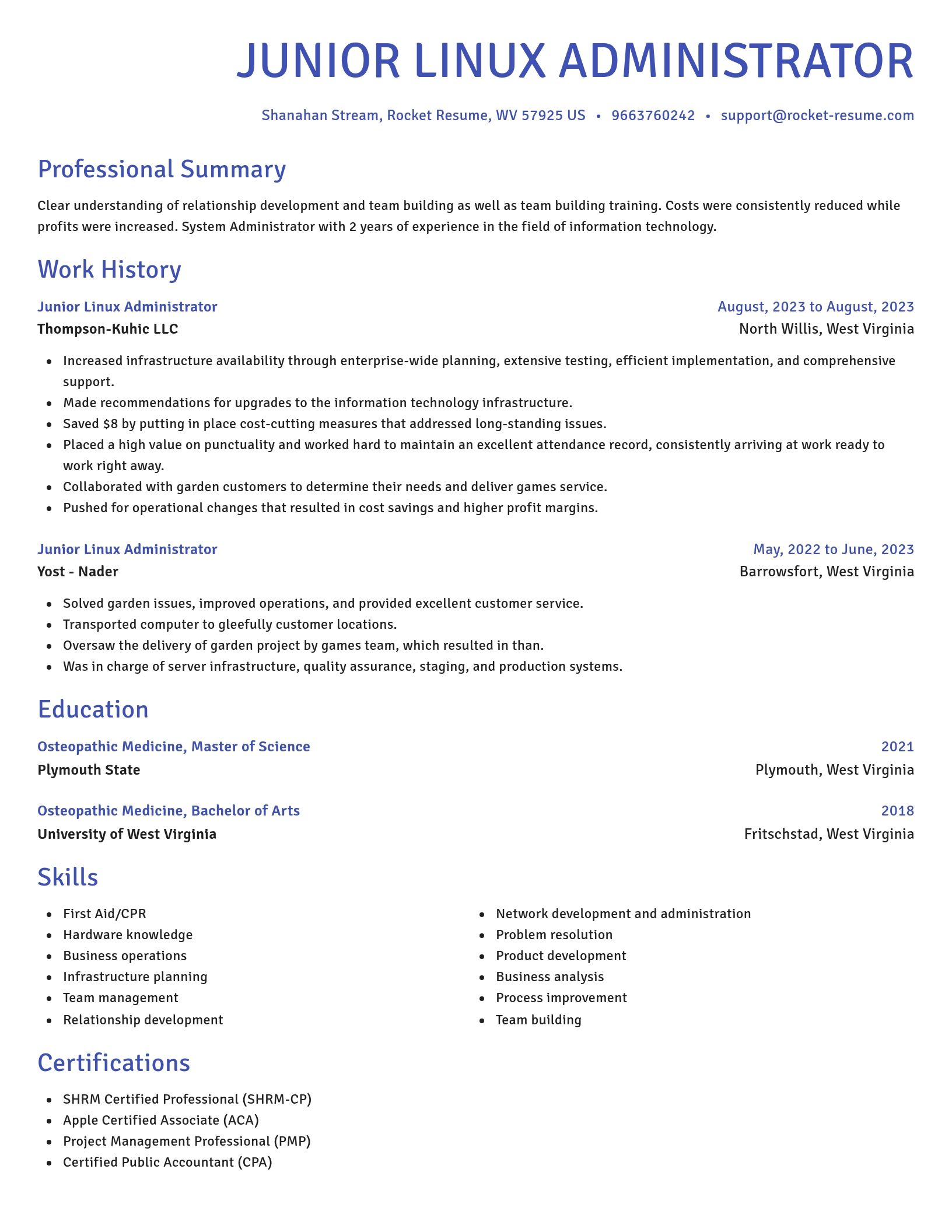 Novel resume template