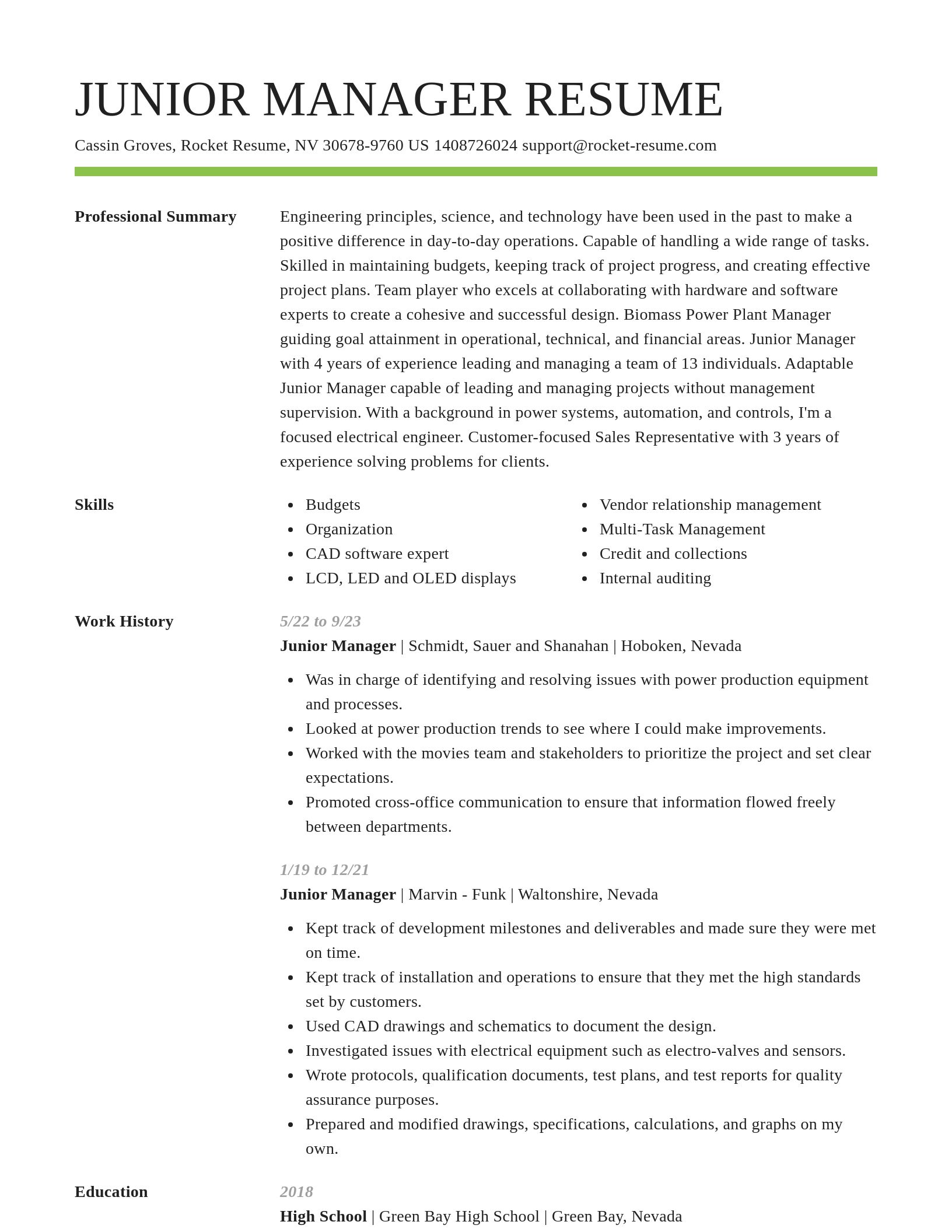Smart resume template