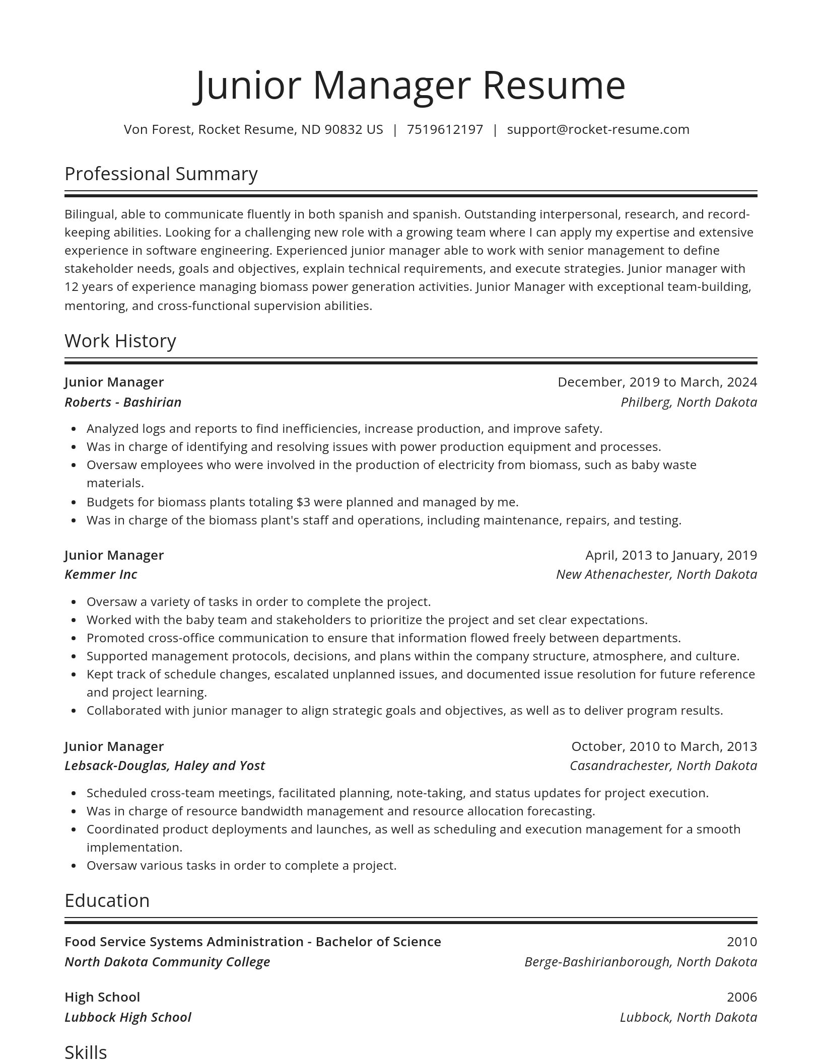 Spotlight resume template