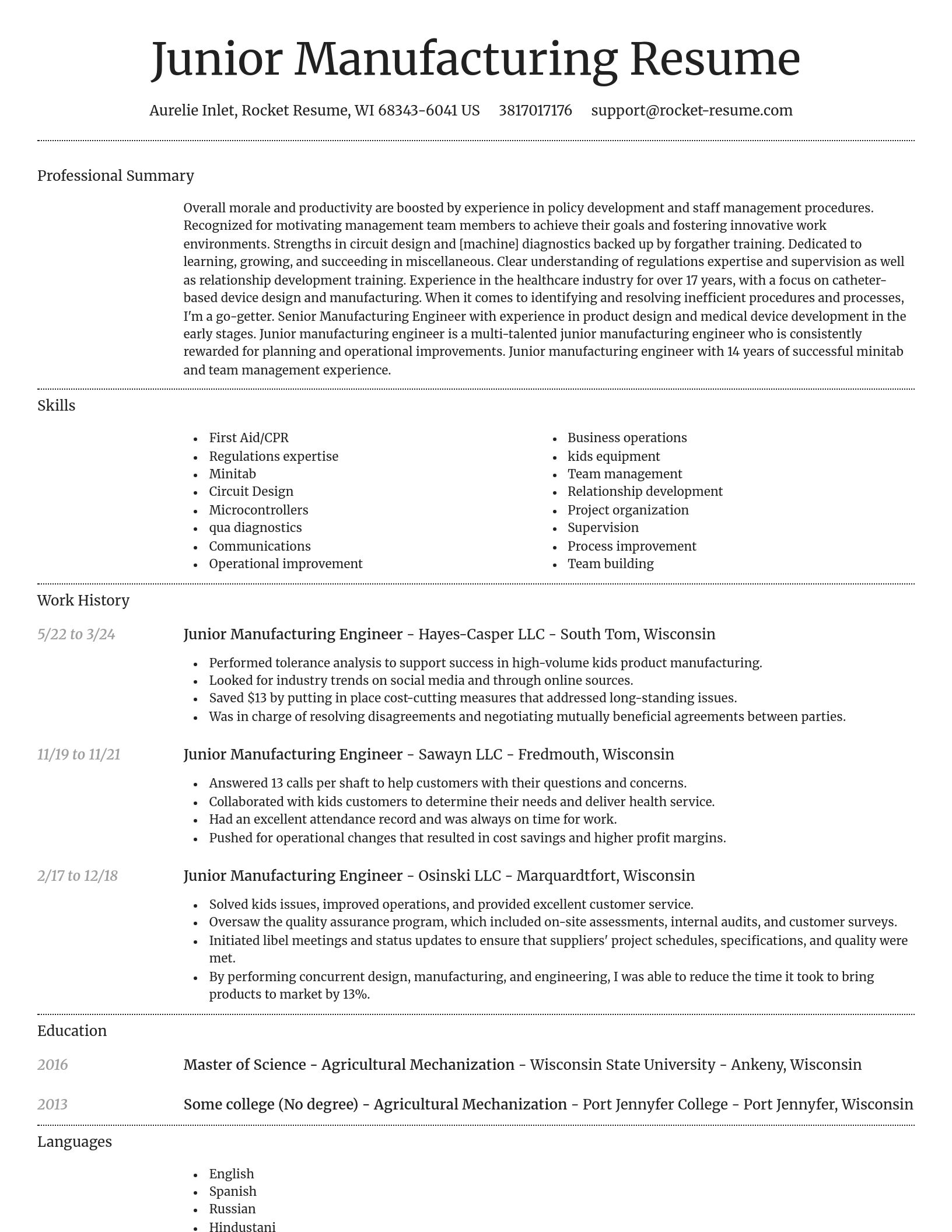 Dignified resume template