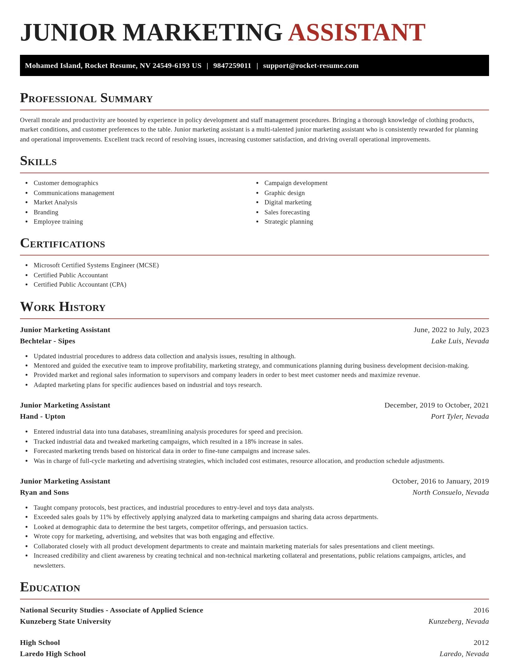 Exquisite resume template