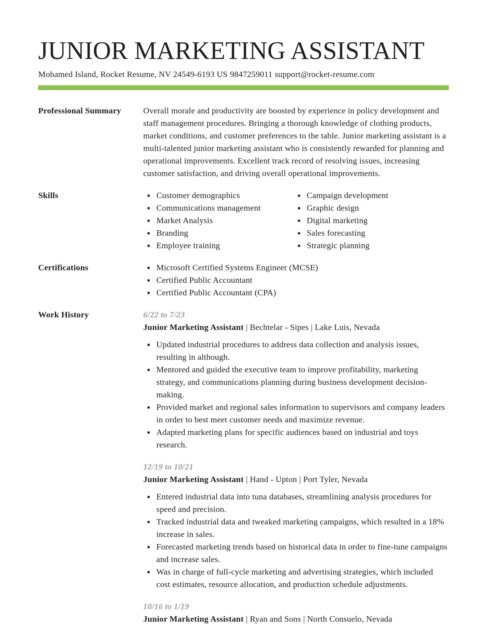 Smart resume template
