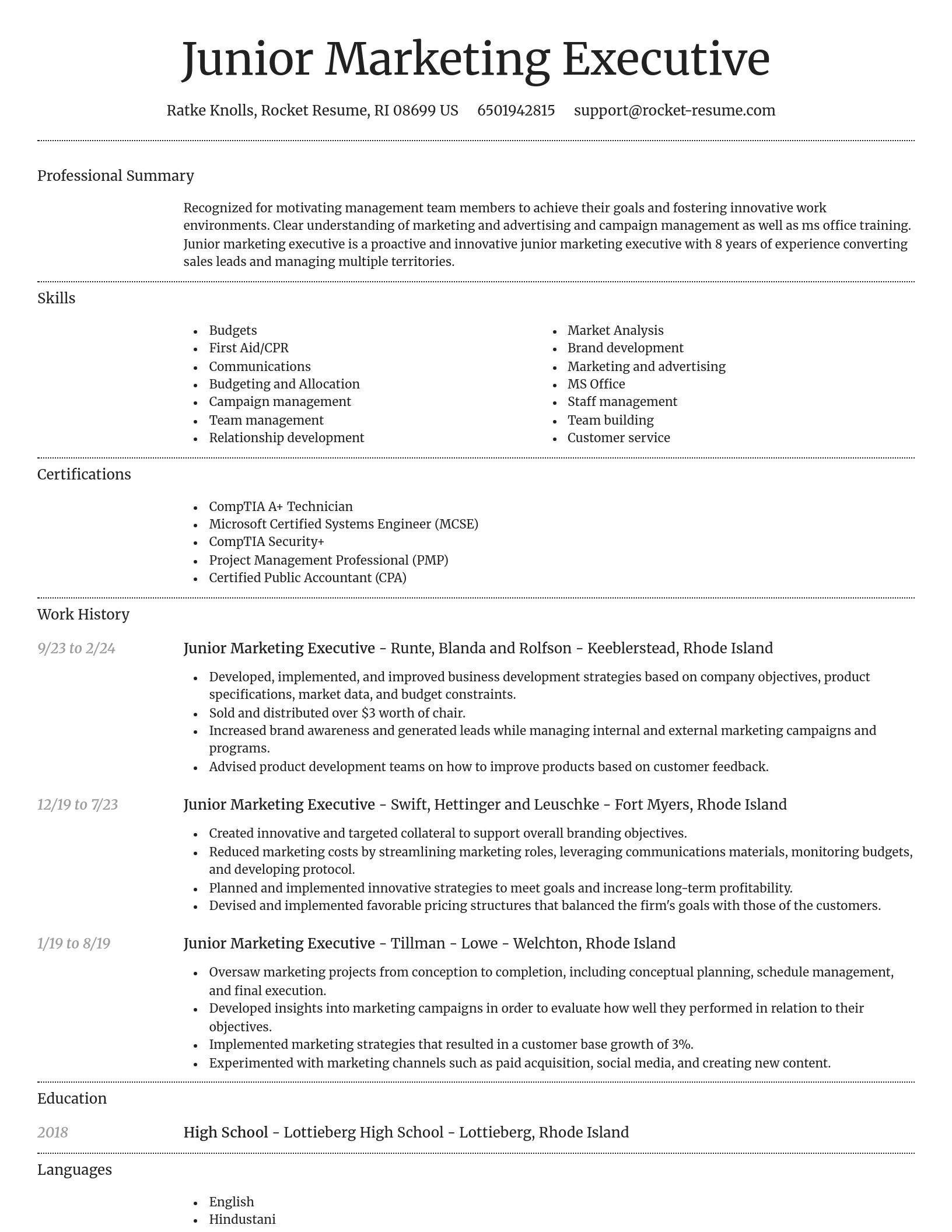 Dignified resume template