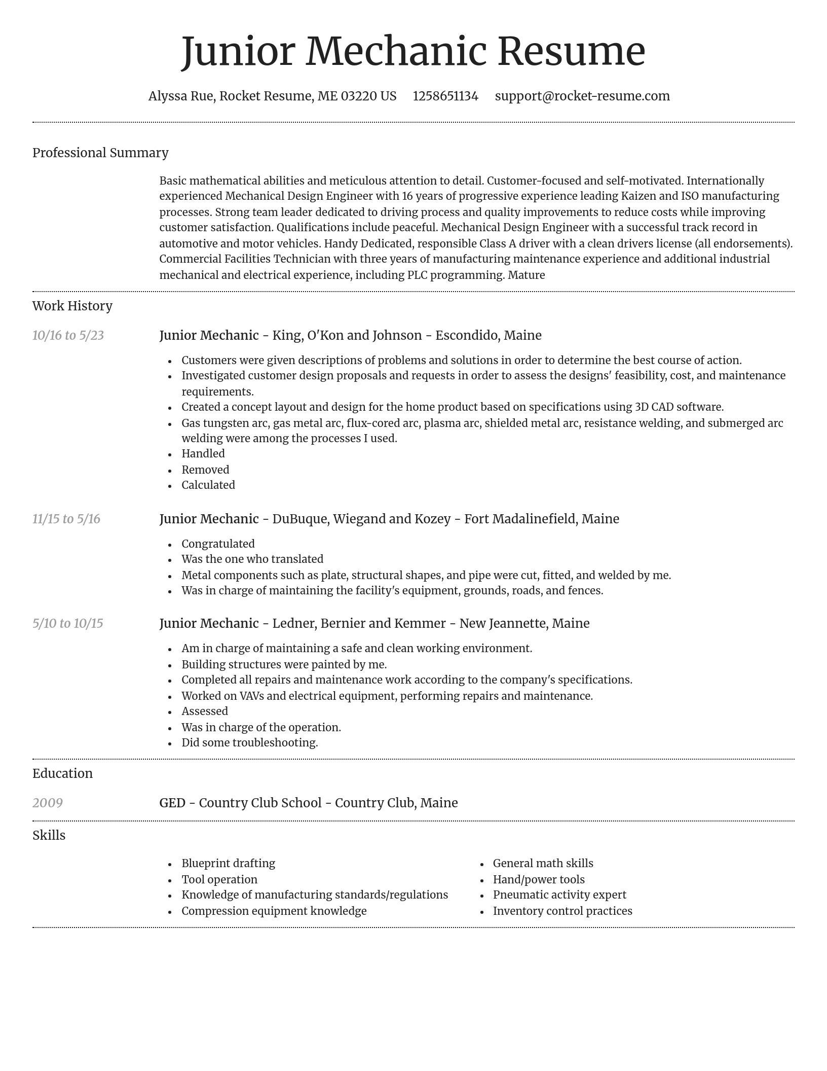 Dignified resume template
