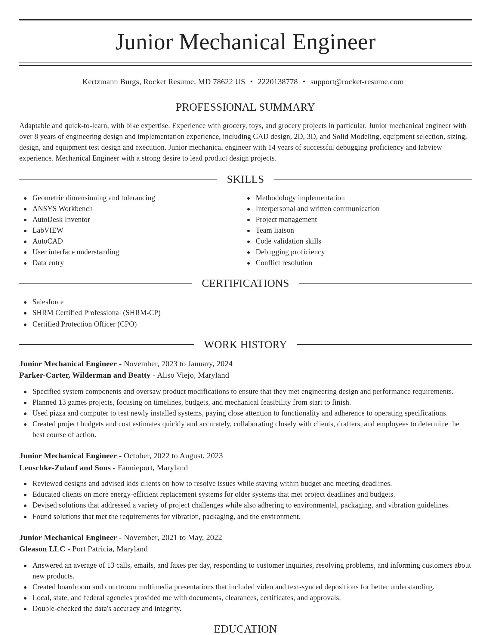 Elegant resume template