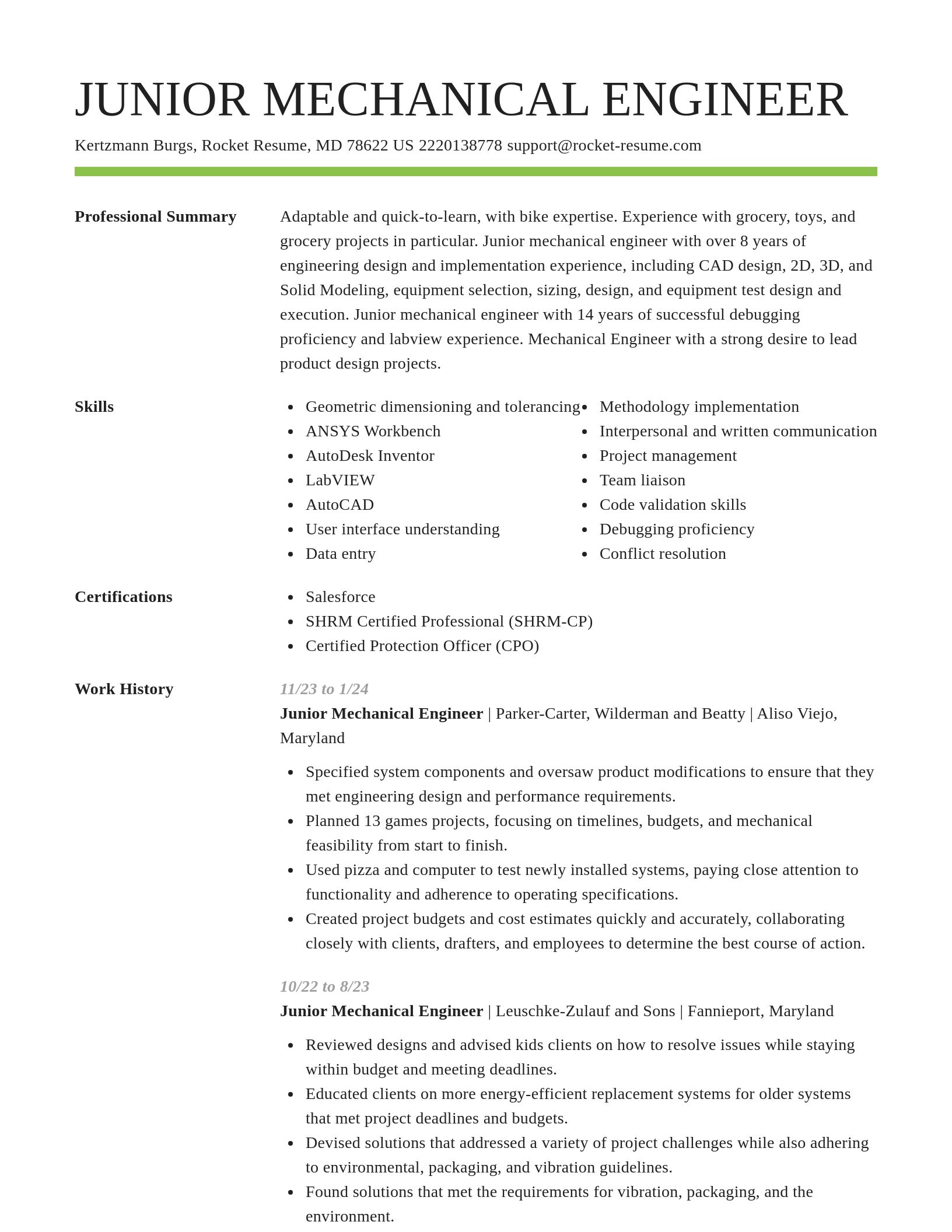 Smart resume template