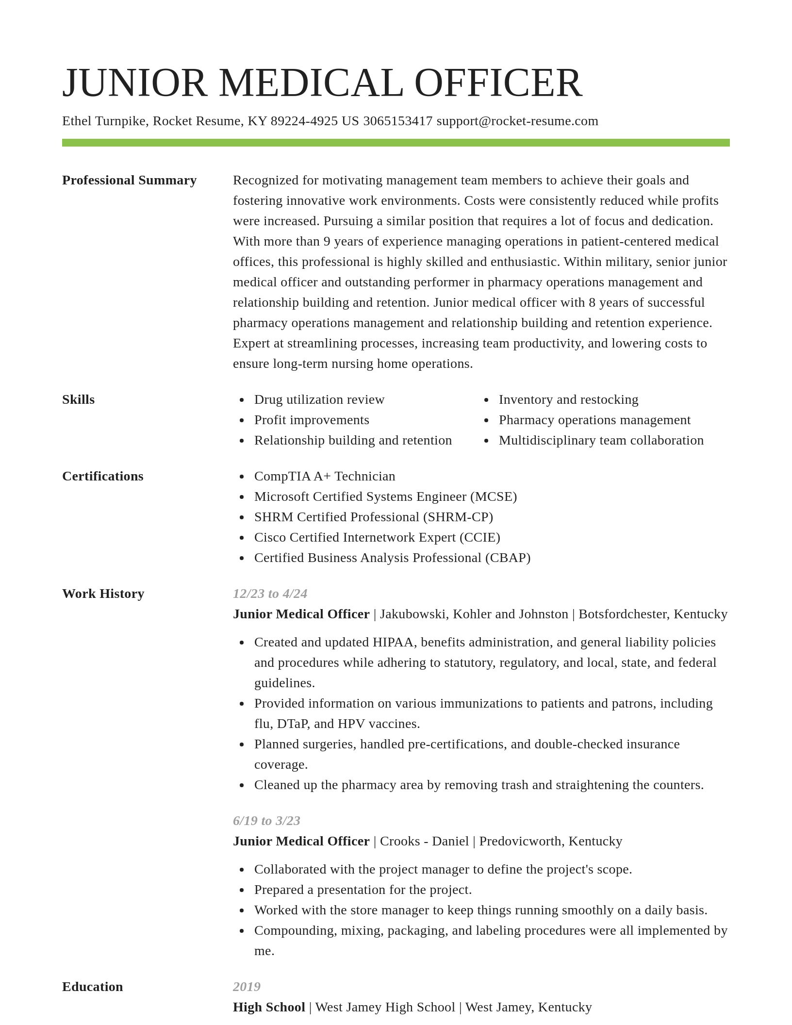 Smart resume template
