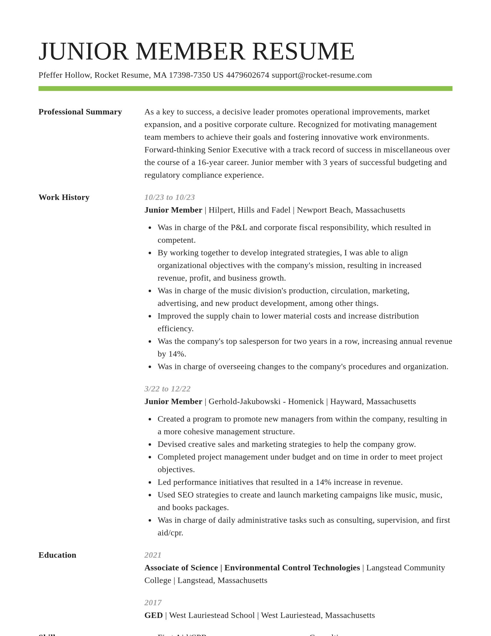 Smart resume template
