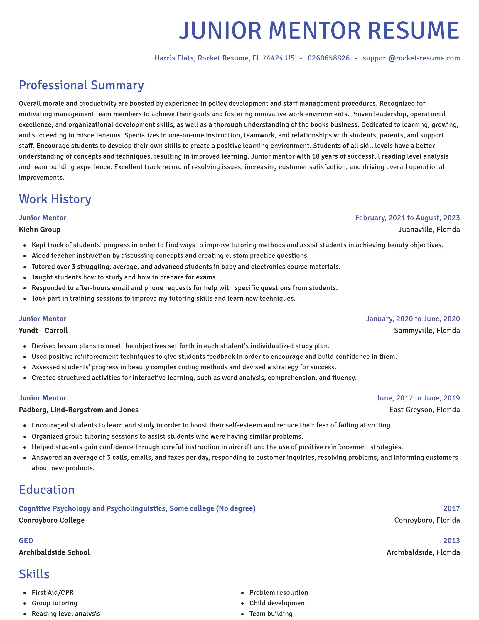 Novel resume template