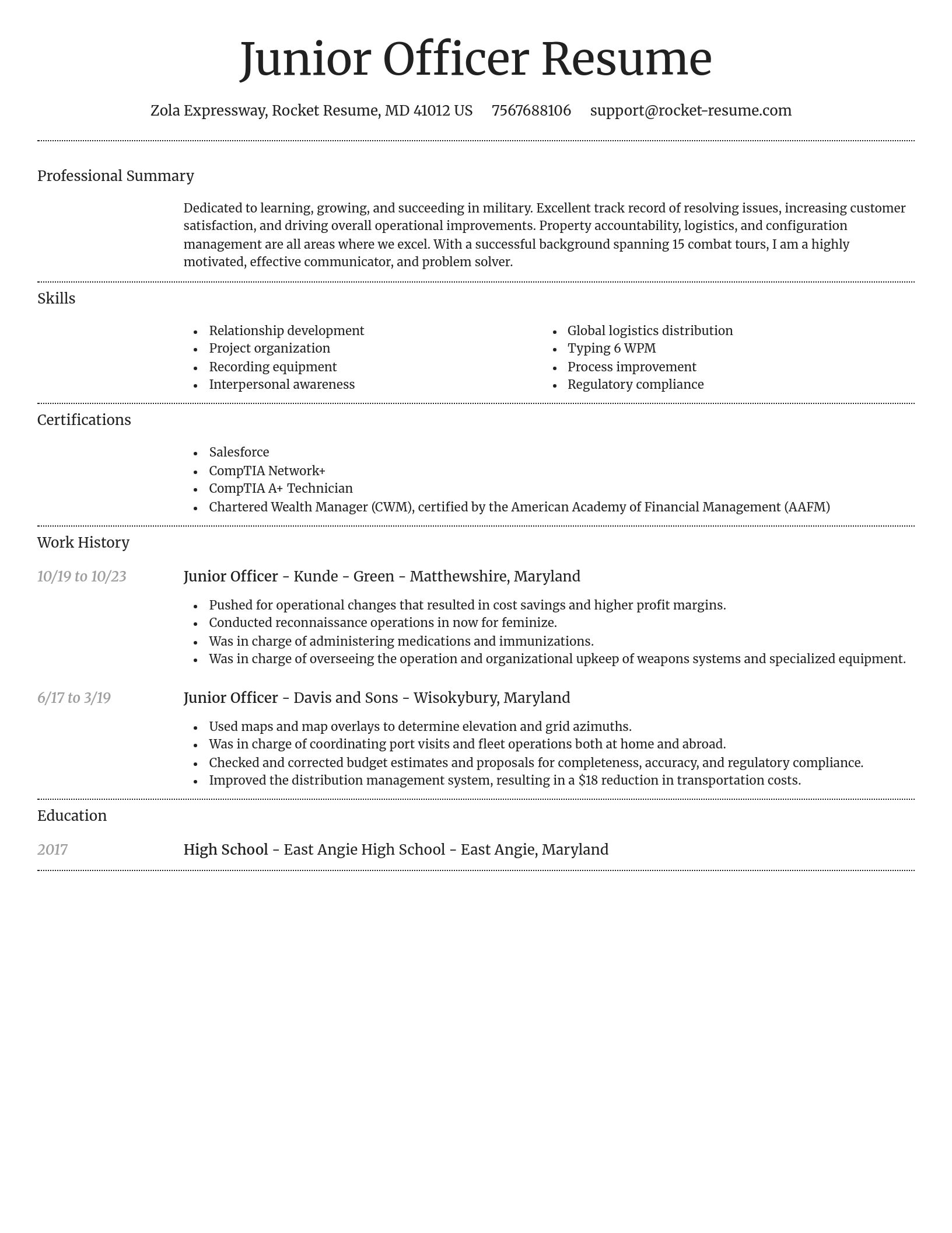 Dignified resume template