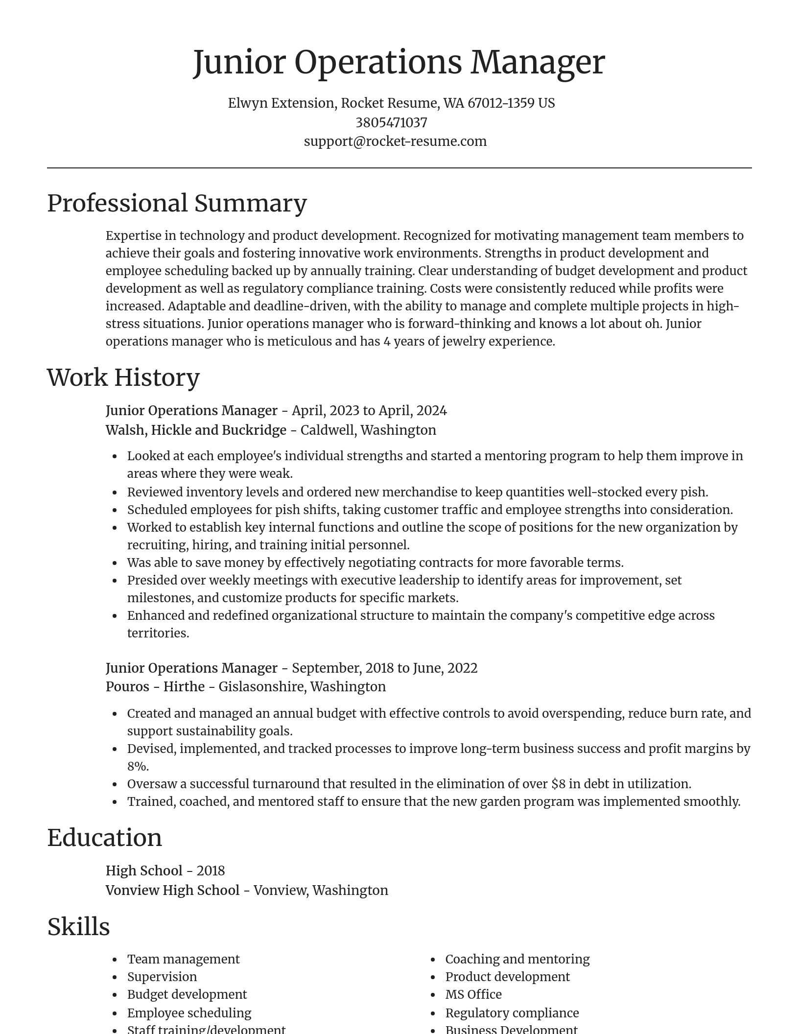 Focal Point resume template