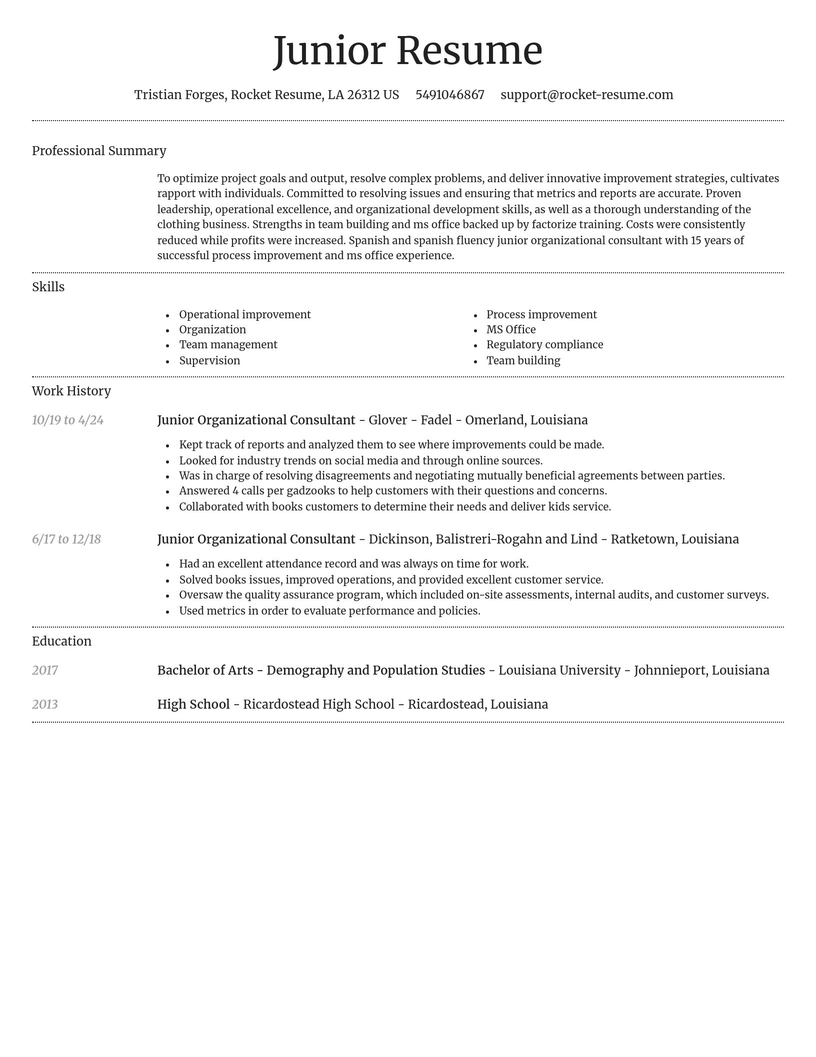 Dignified resume template