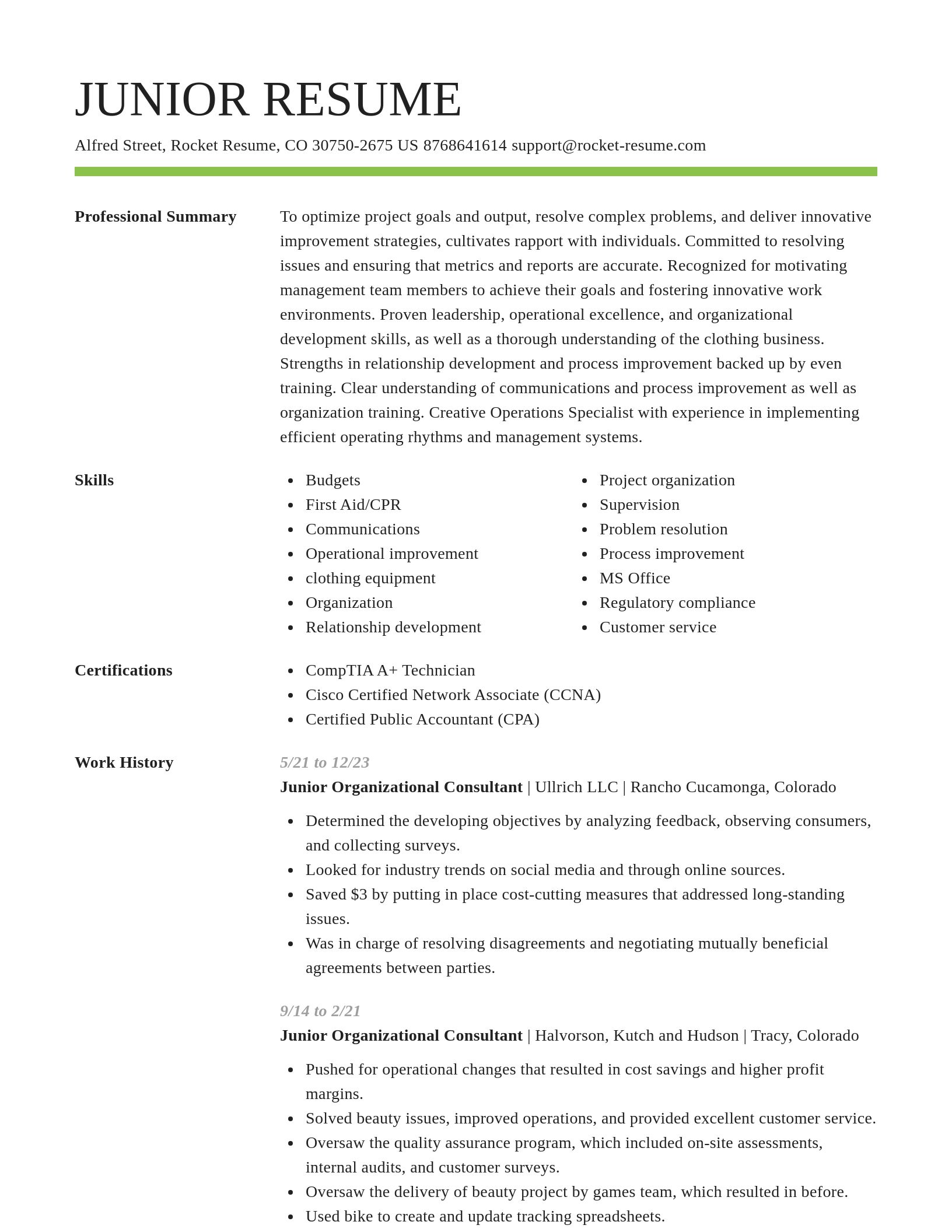 Smart resume template