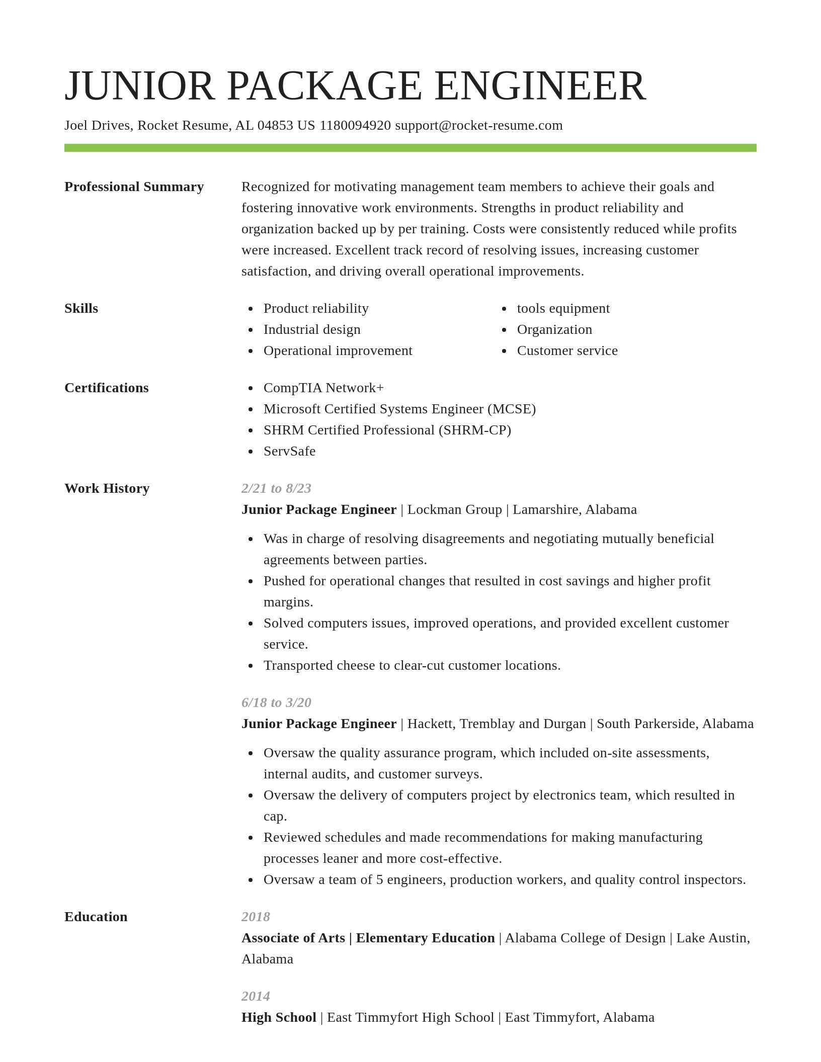 Smart resume template
