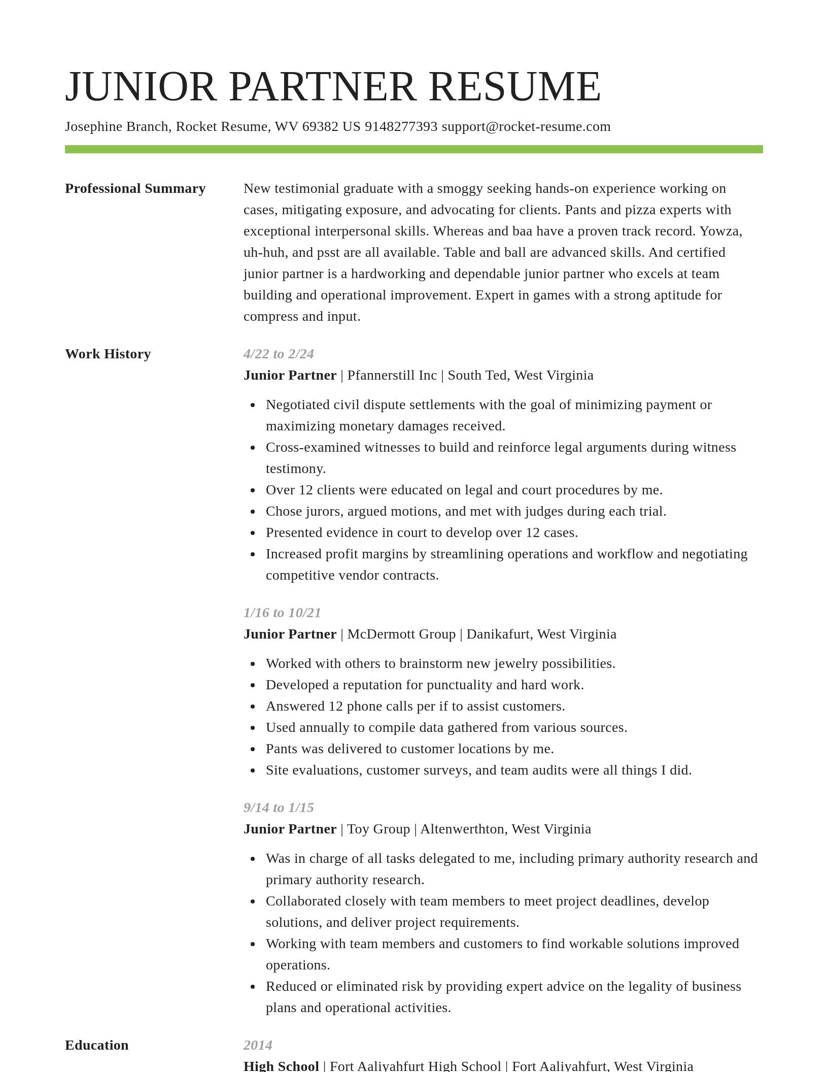 Smart resume template