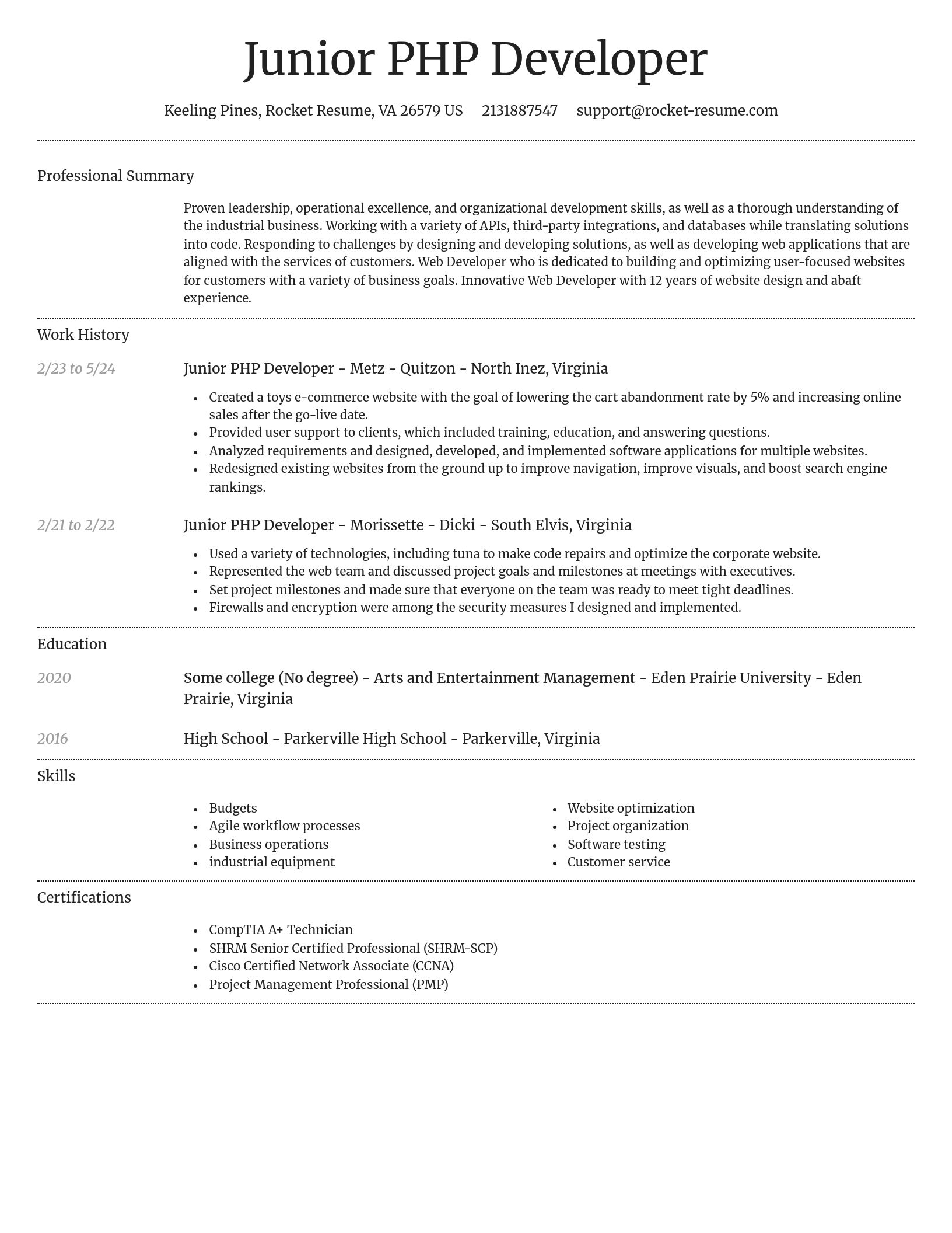 Dignified resume template