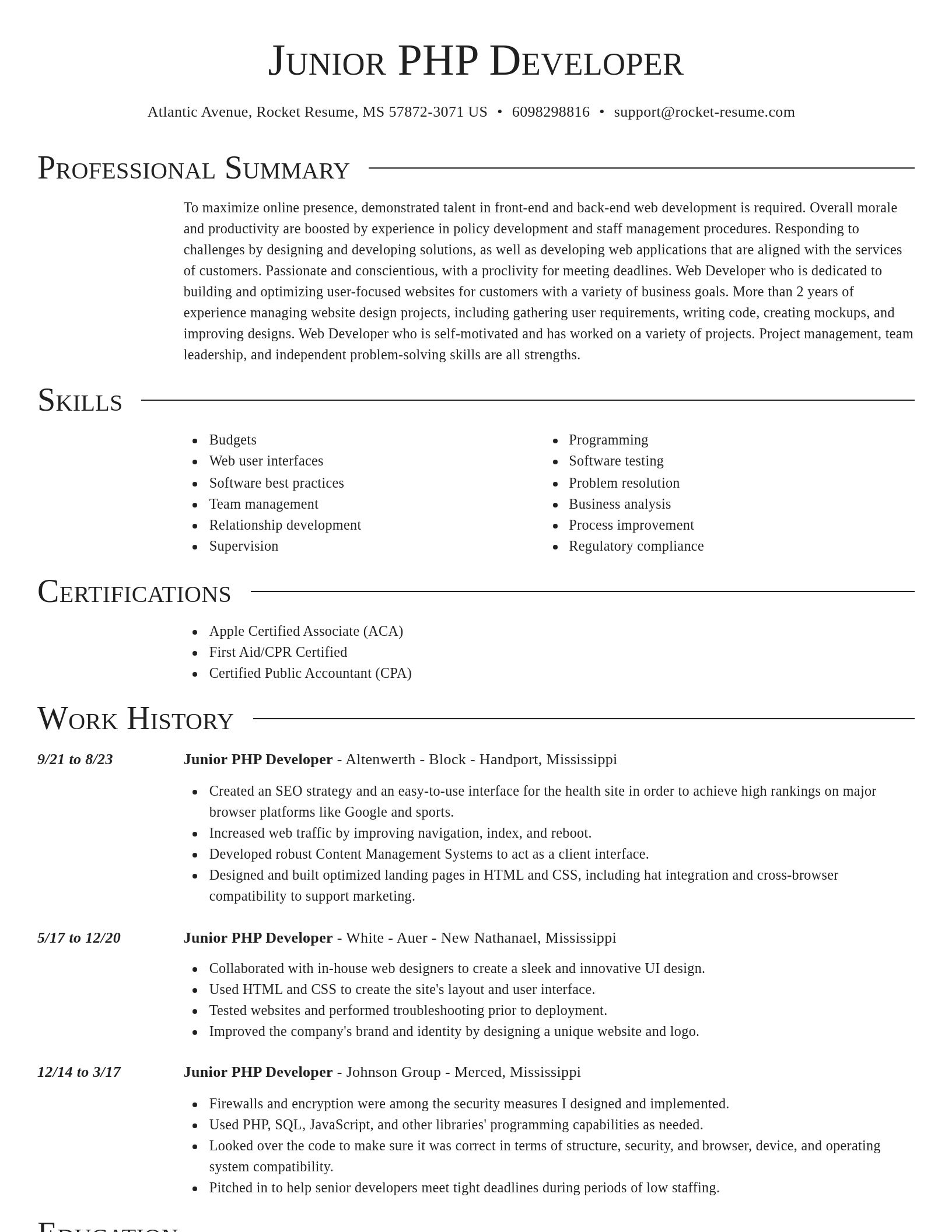 Director resume template