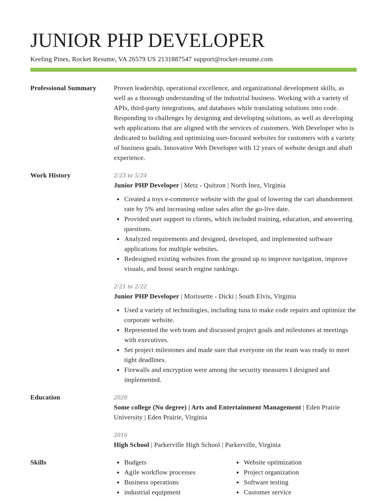 Smart resume template