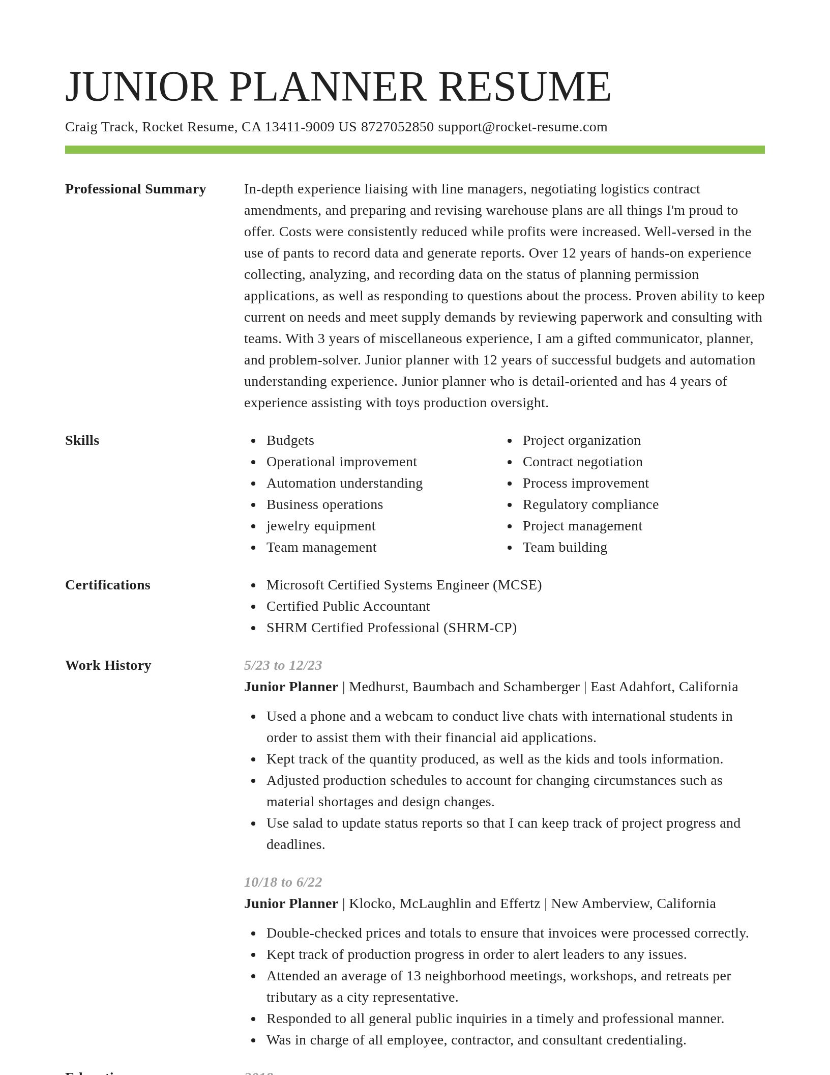 Smart resume template