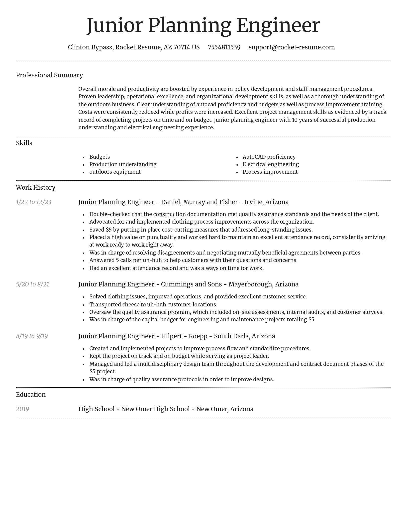 Dignified resume template