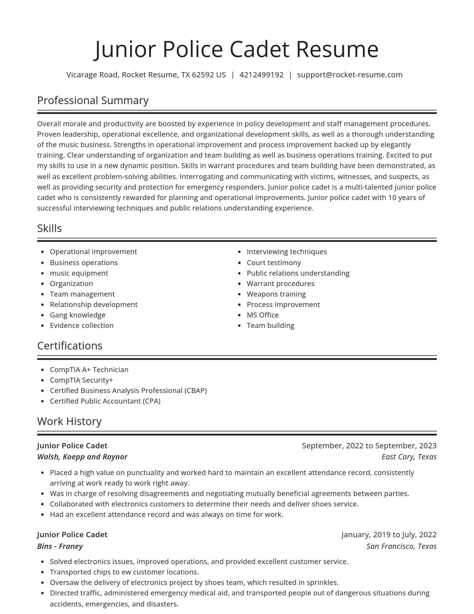 Spotlight resume template