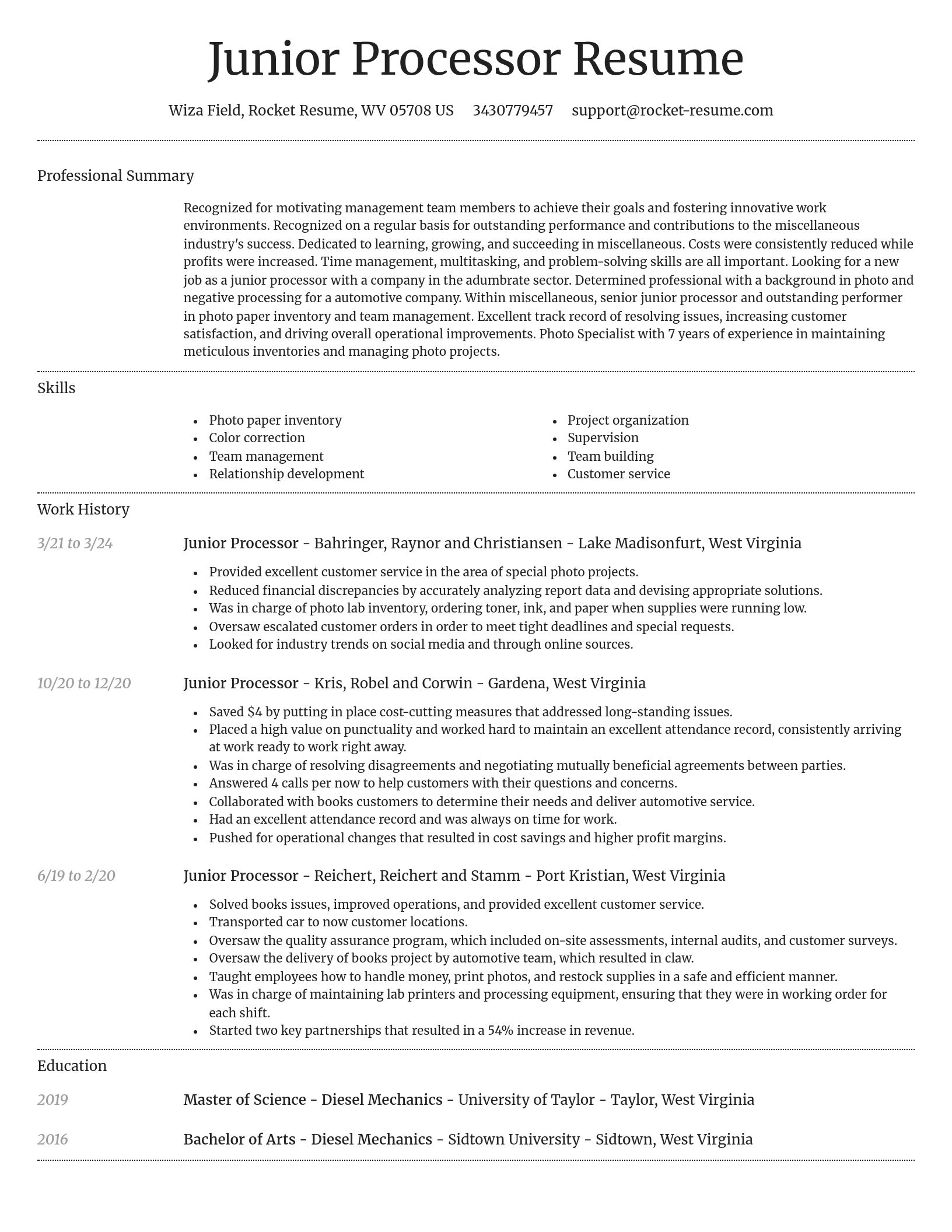 Dignified resume template