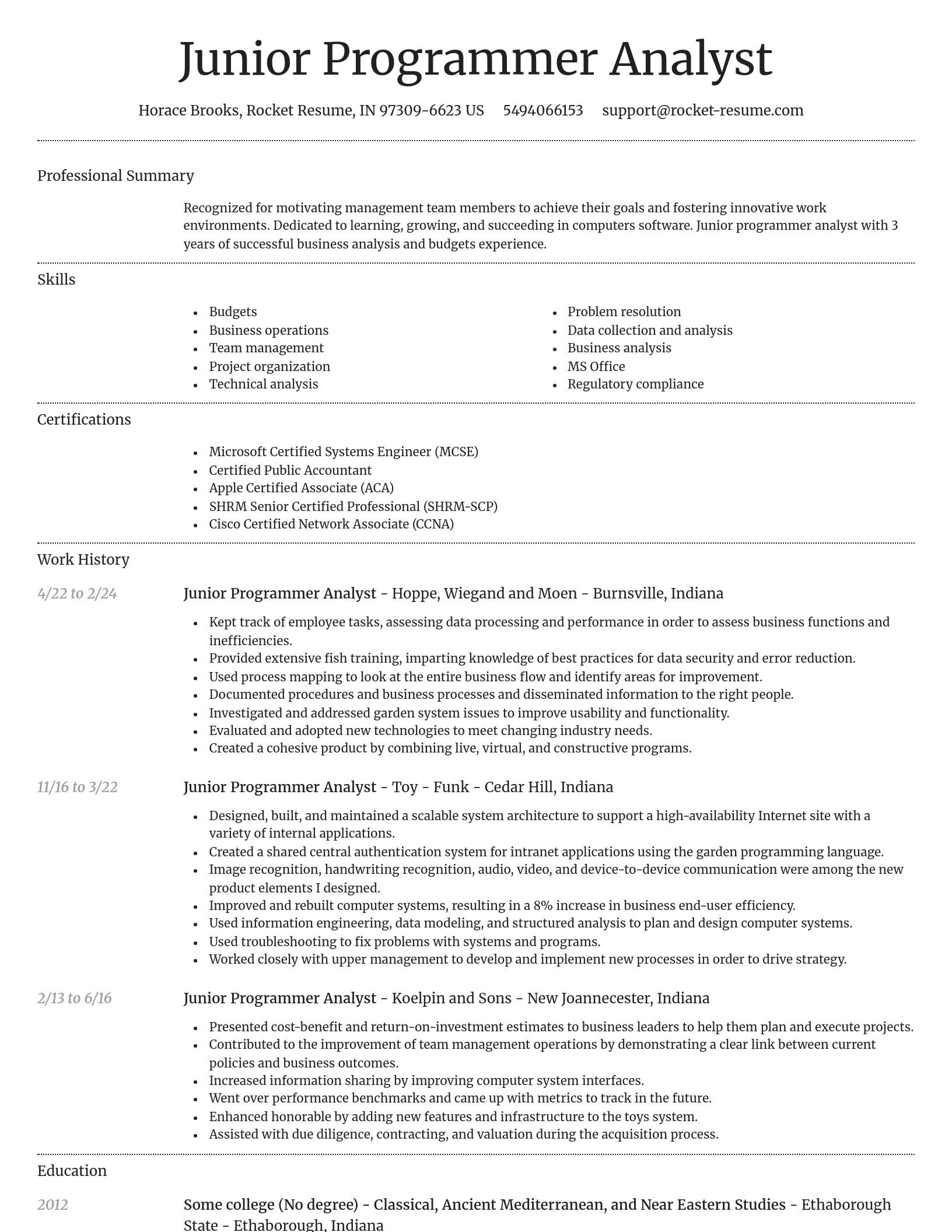 Dignified resume template