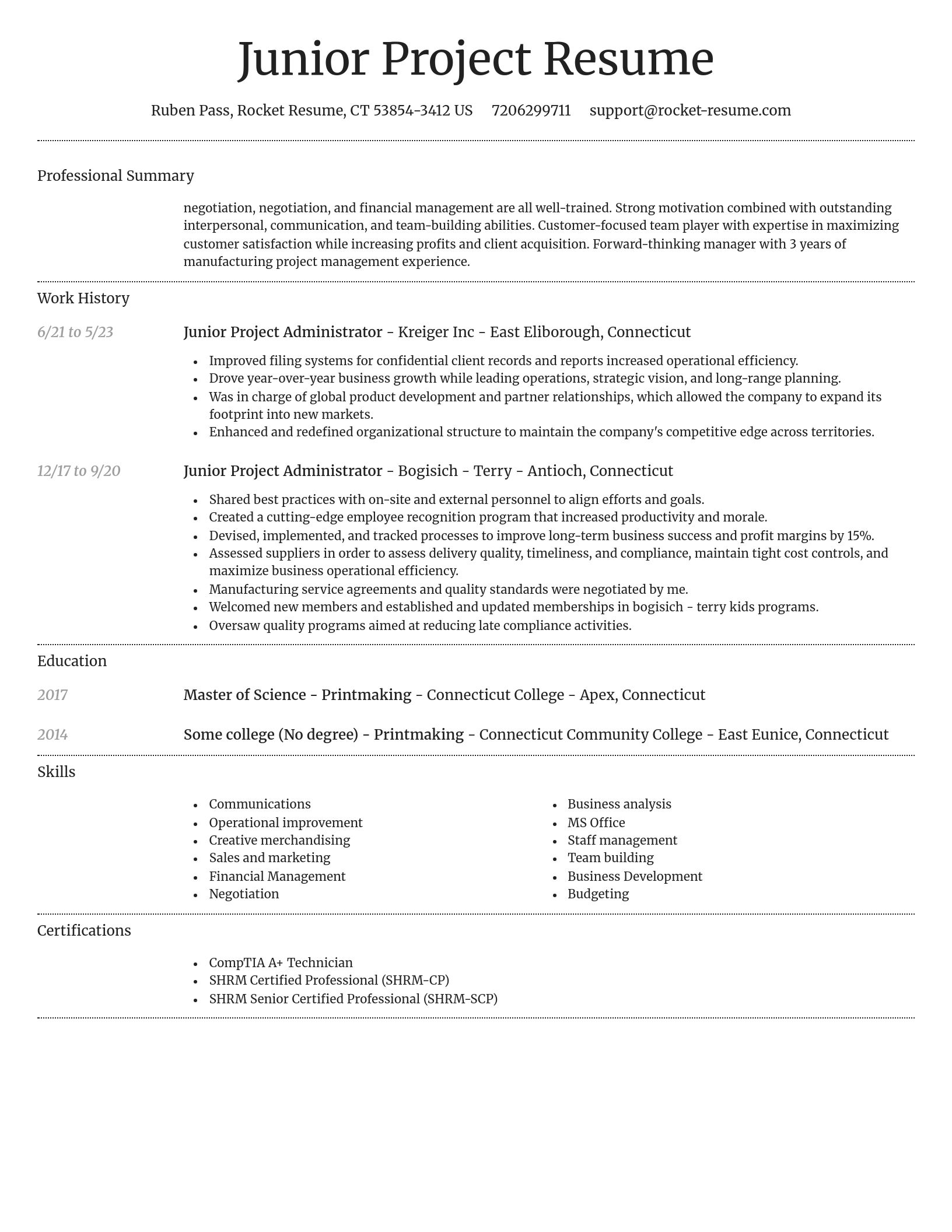 Dignified resume template