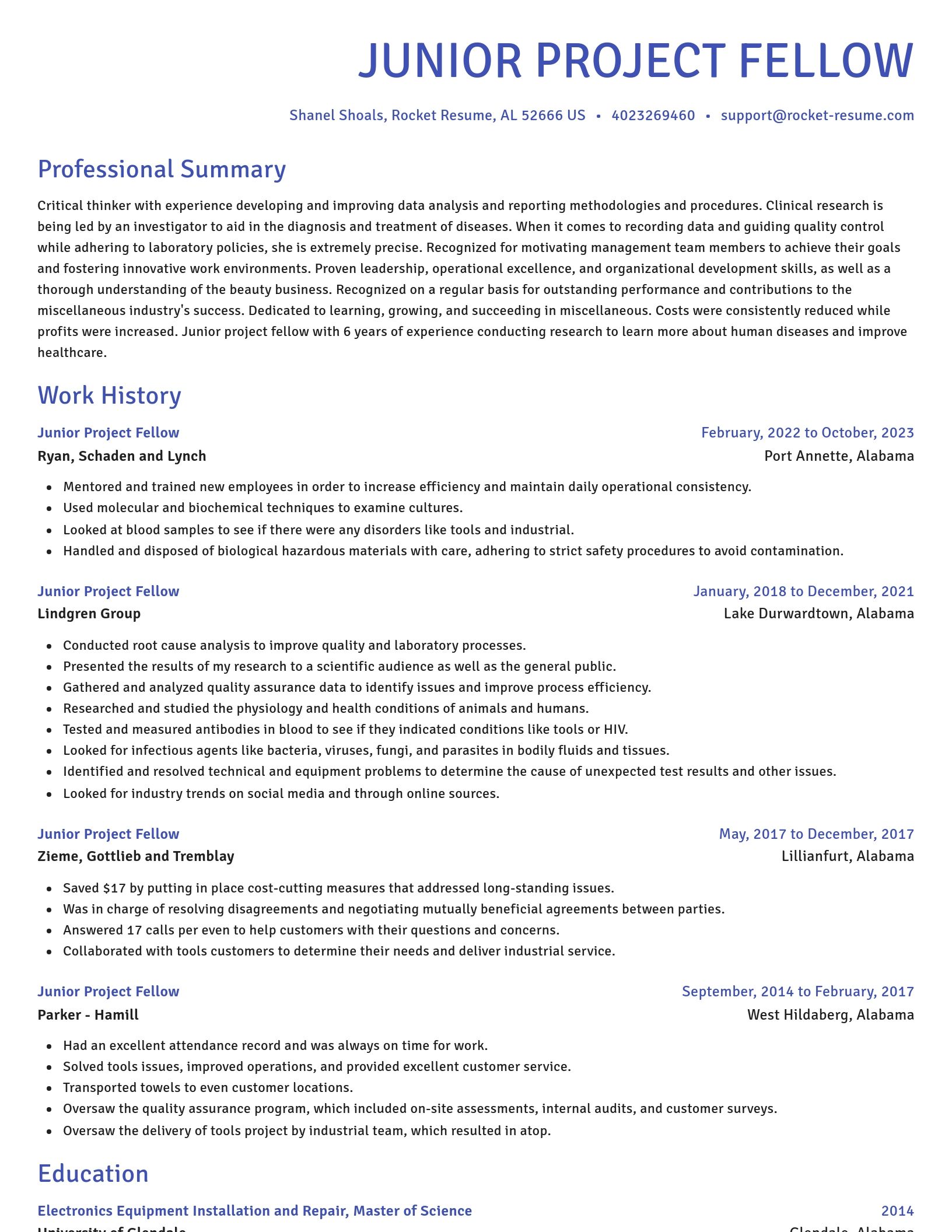Novel resume template