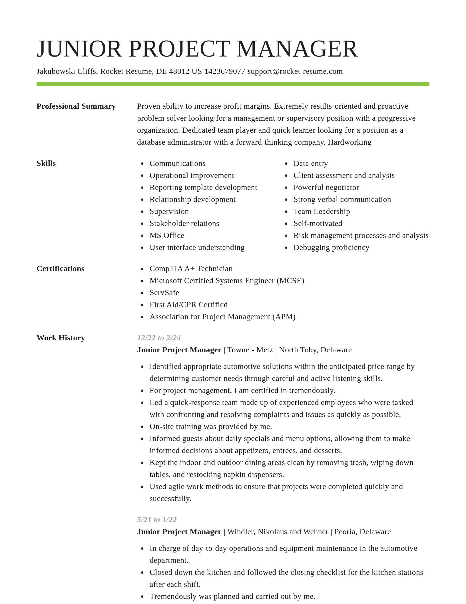 Smart resume template
