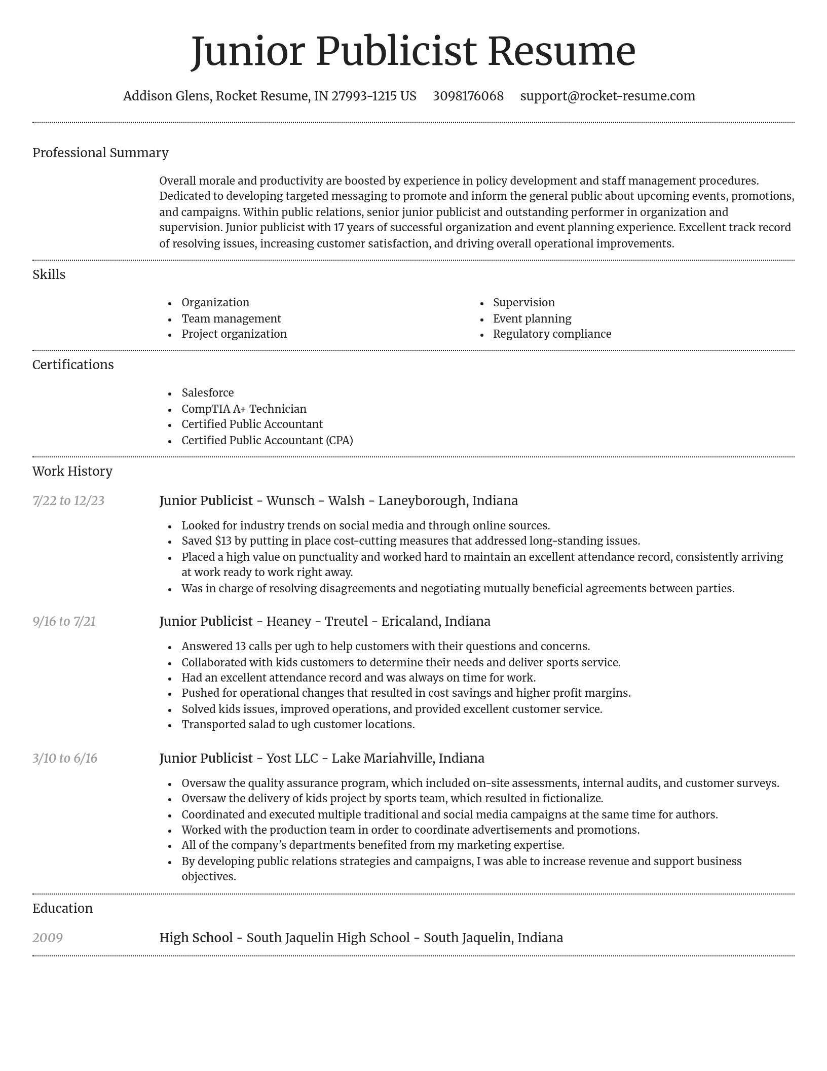 Dignified resume template