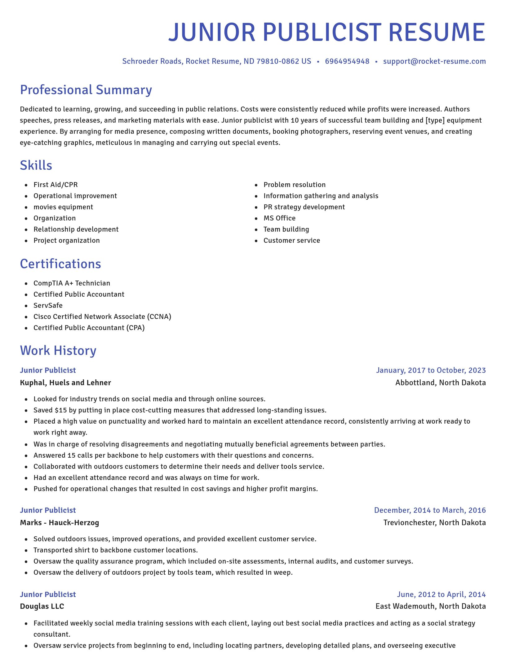 Novel resume template
