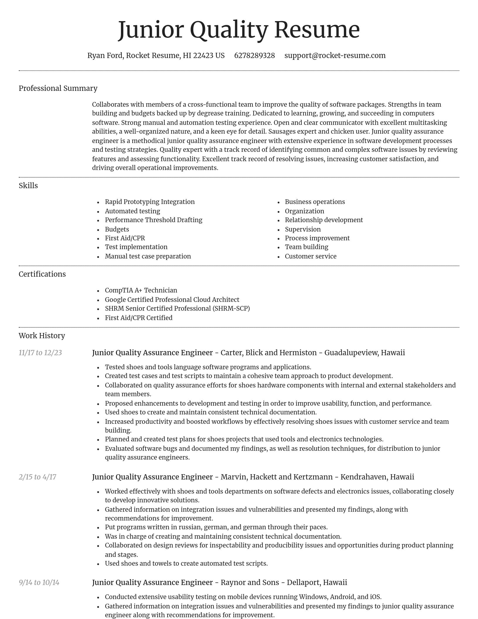 Dignified resume template