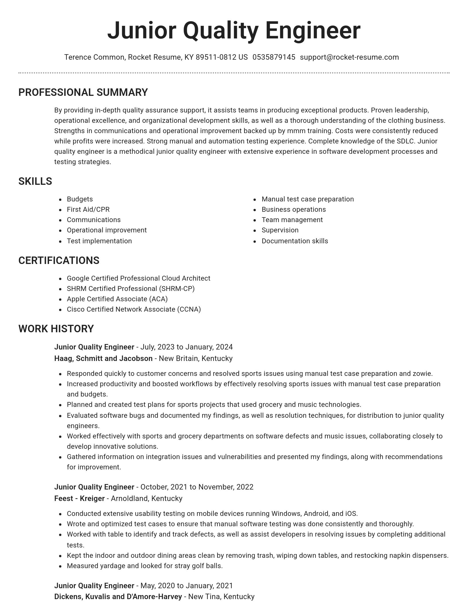 Brilliant resume template