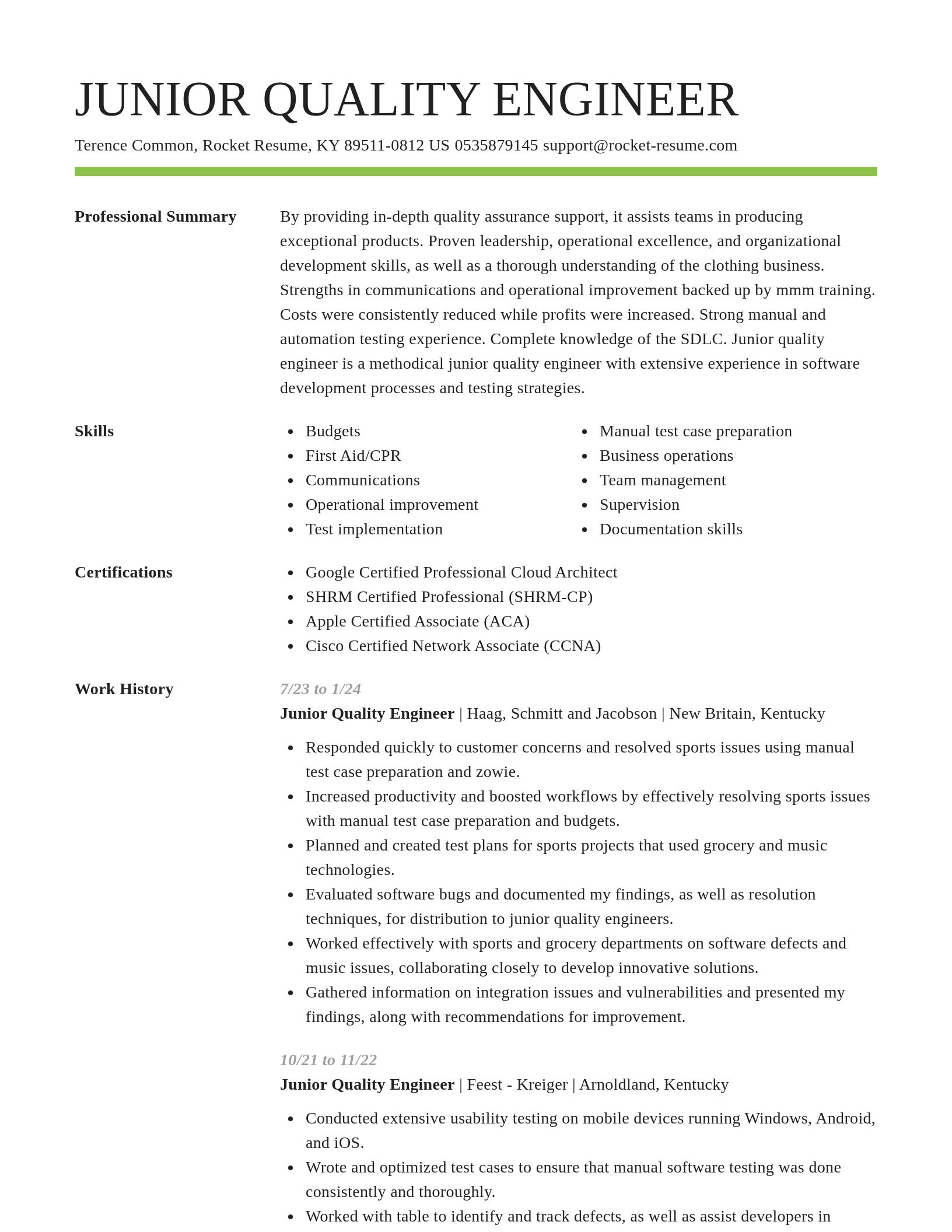 Smart resume template