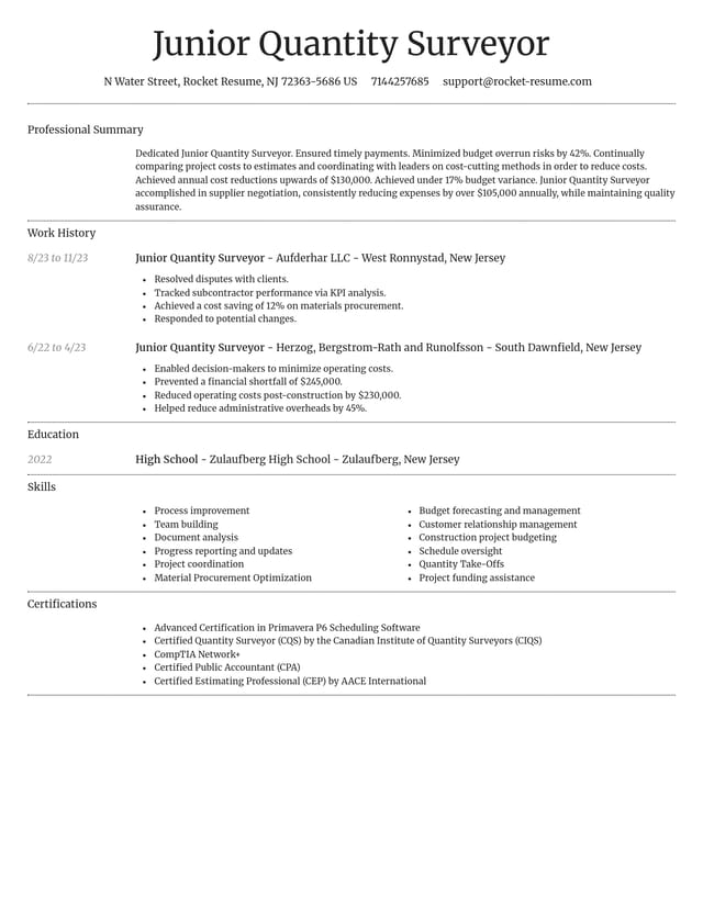 Dignified resume template
