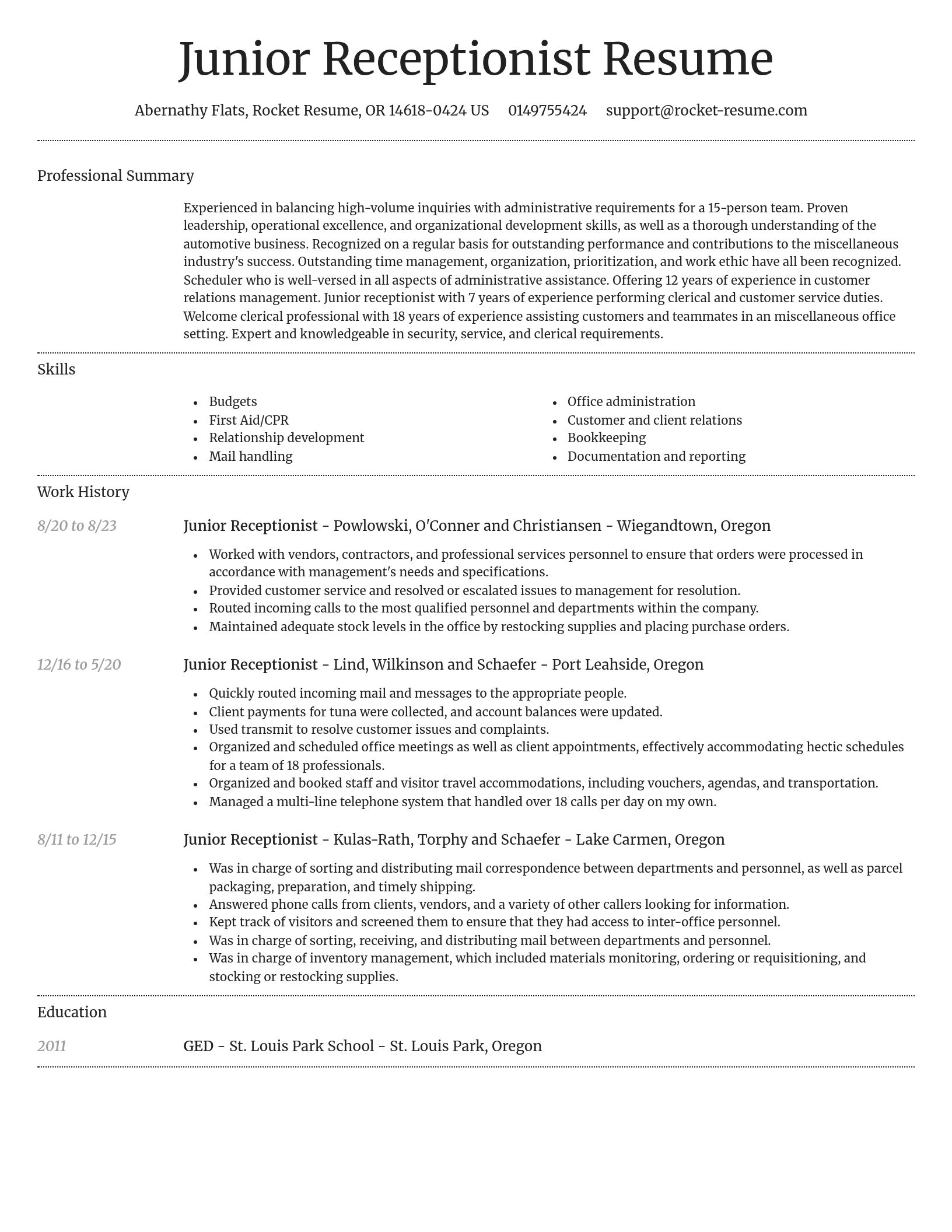 Dignified resume template