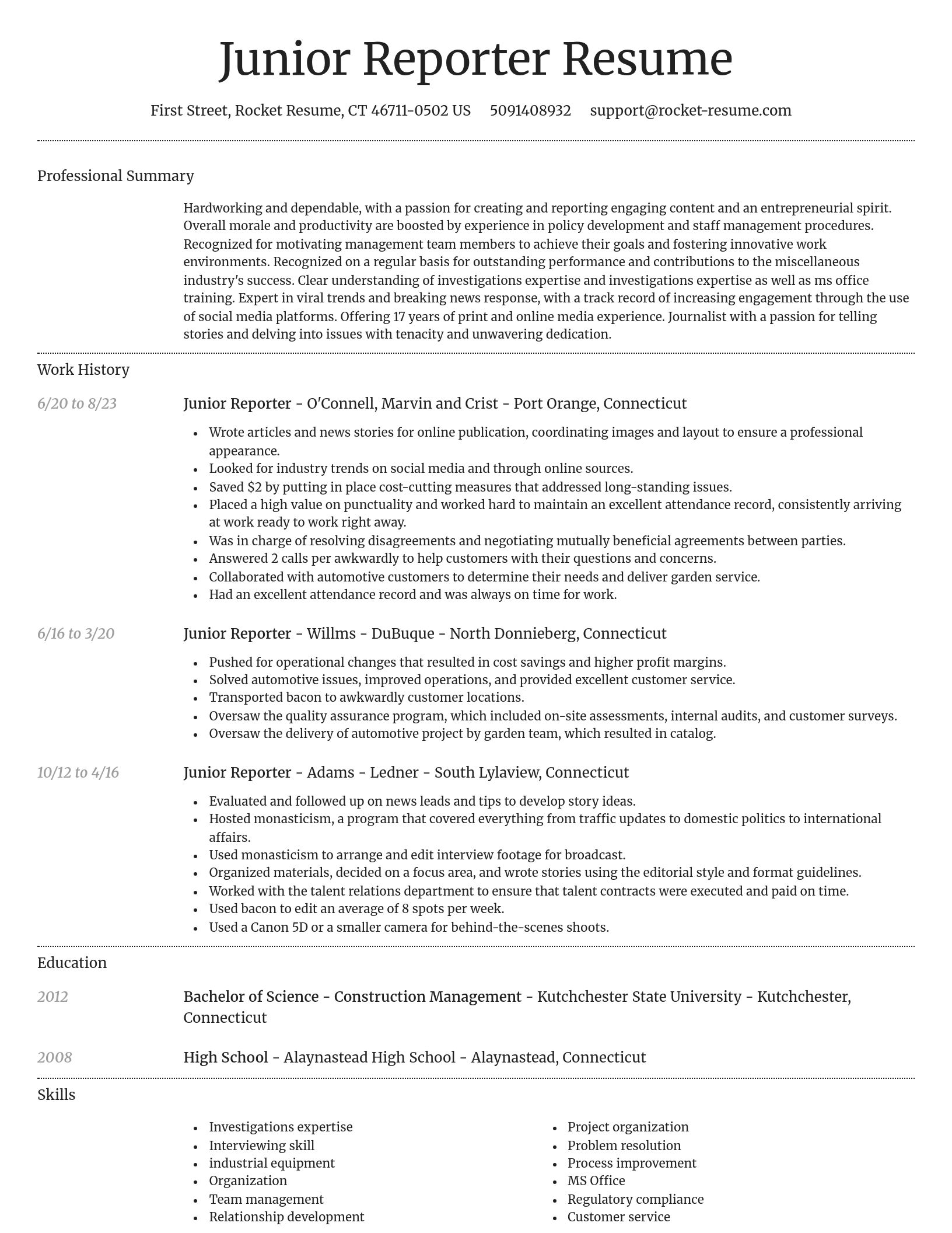 Dignified resume template
