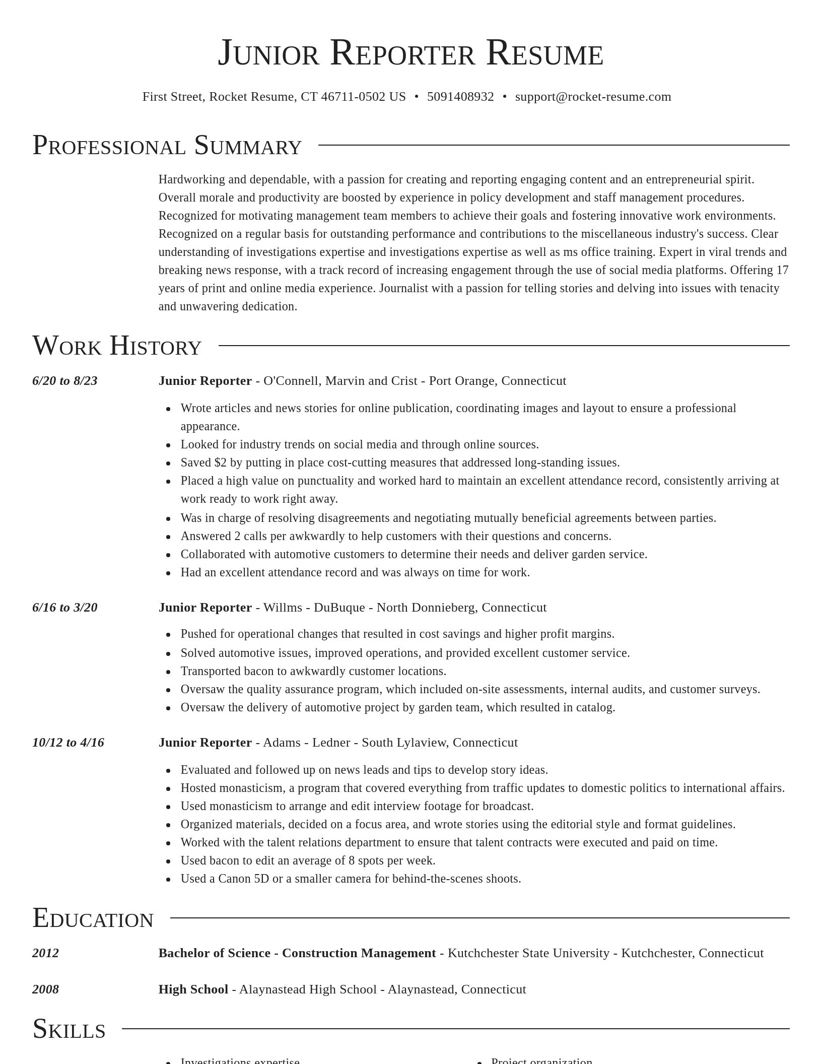 Director resume template