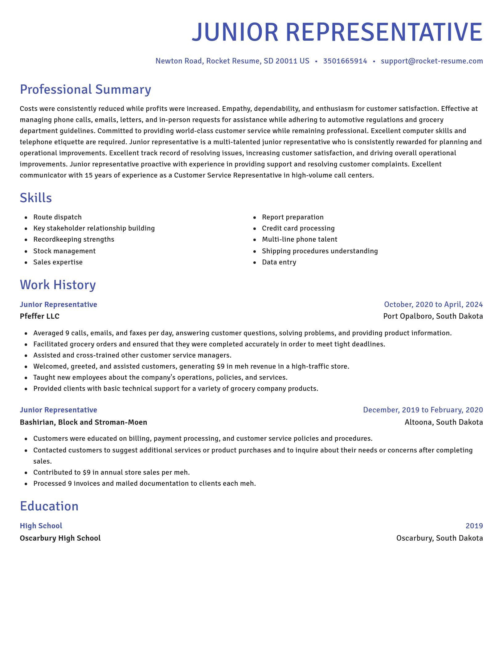 Novel resume template