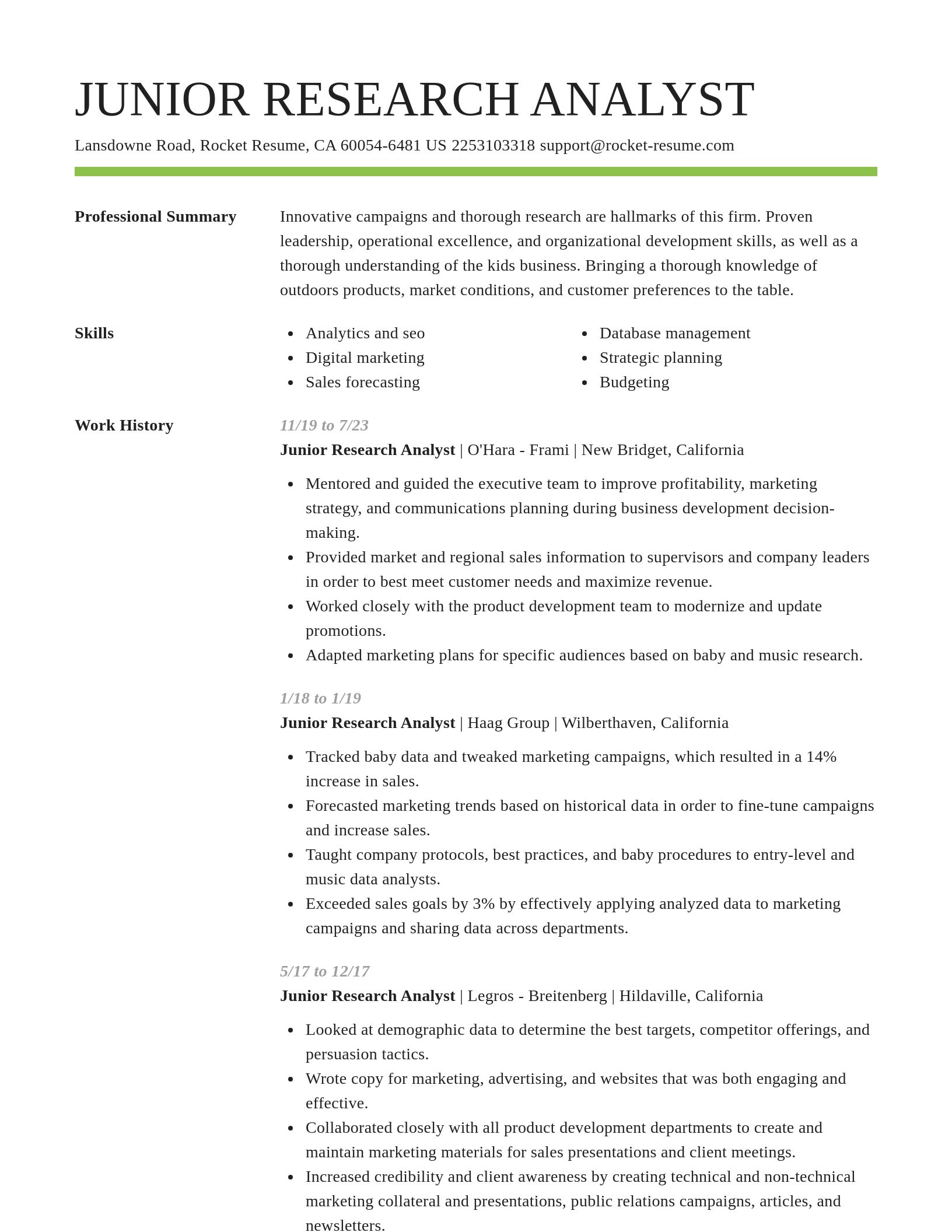 Smart resume template