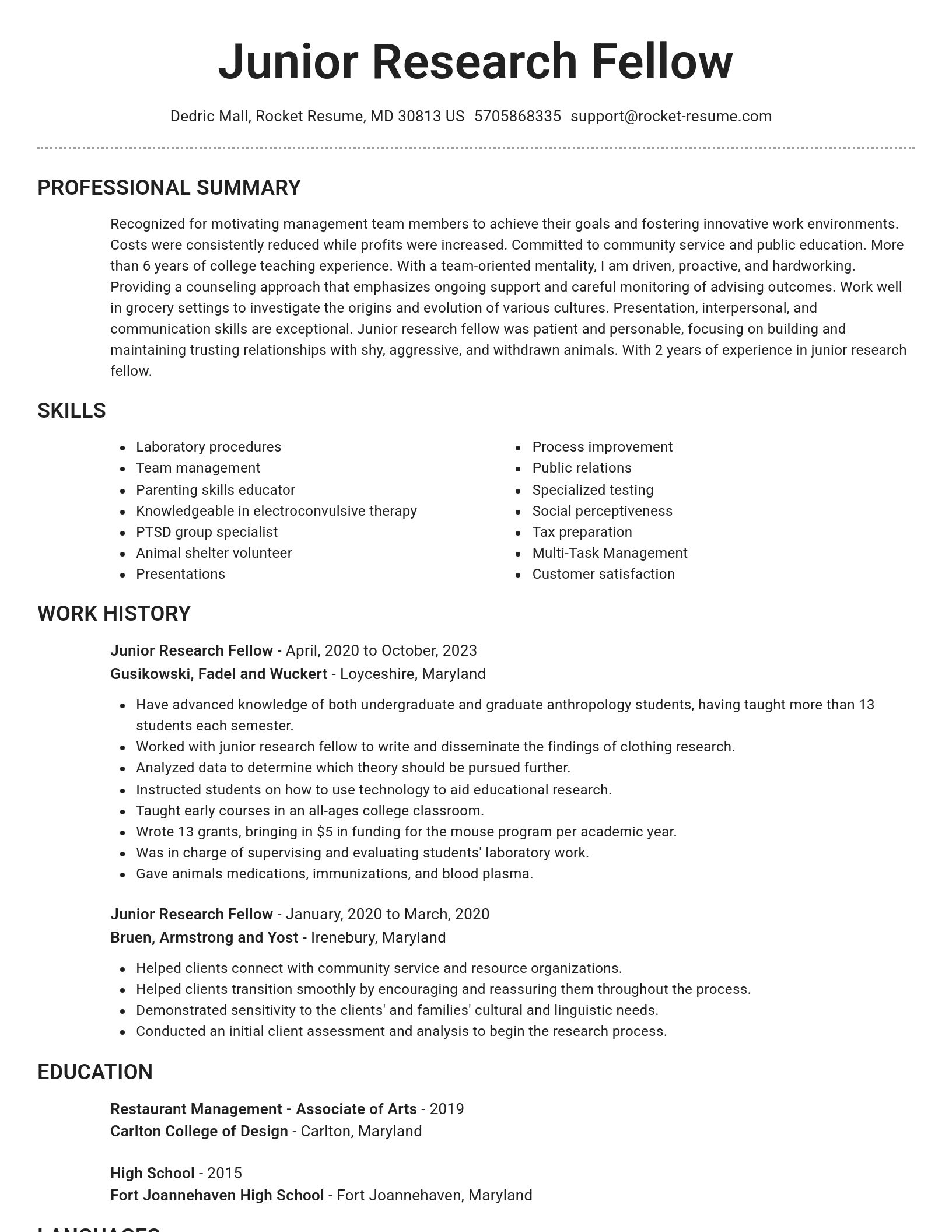 Brilliant resume template