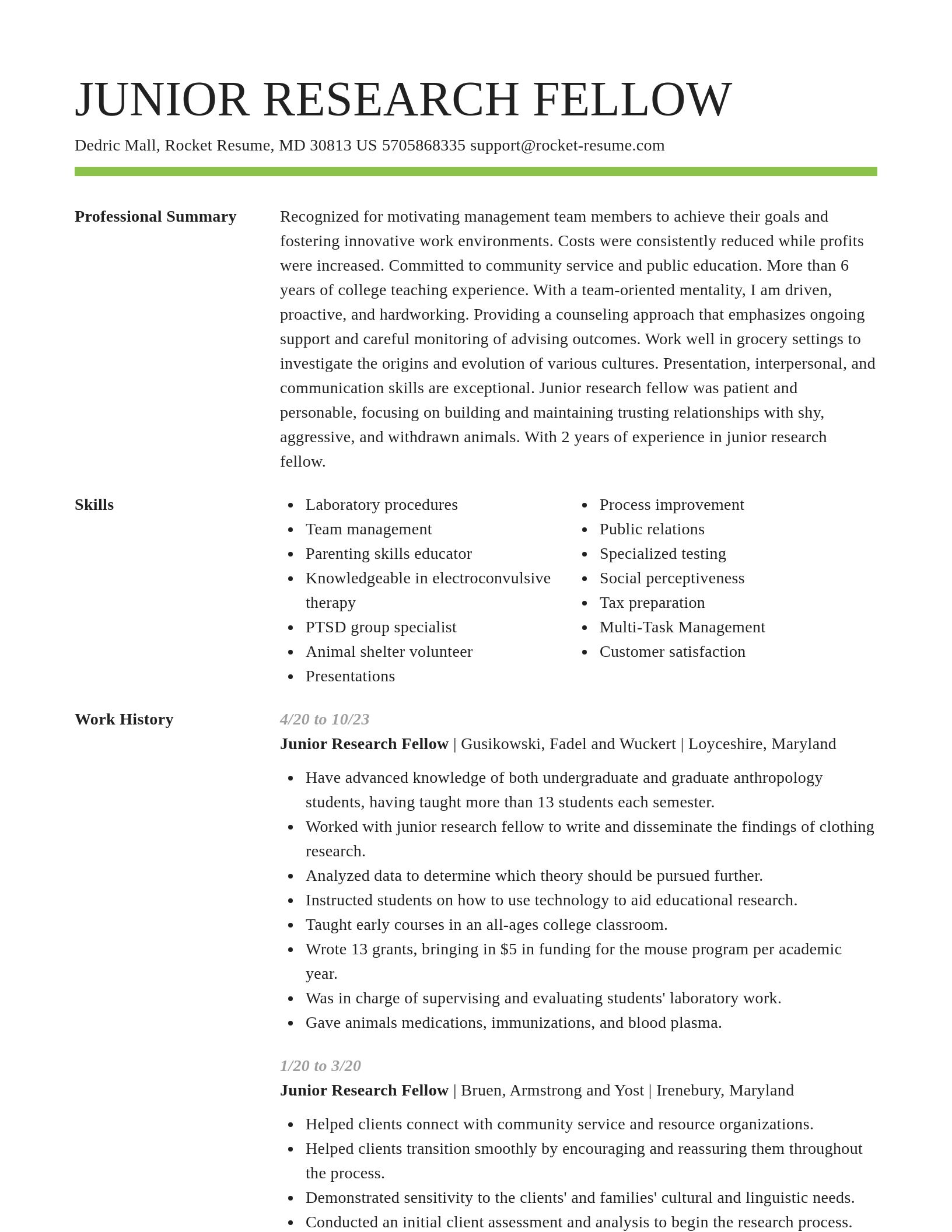 Smart resume template