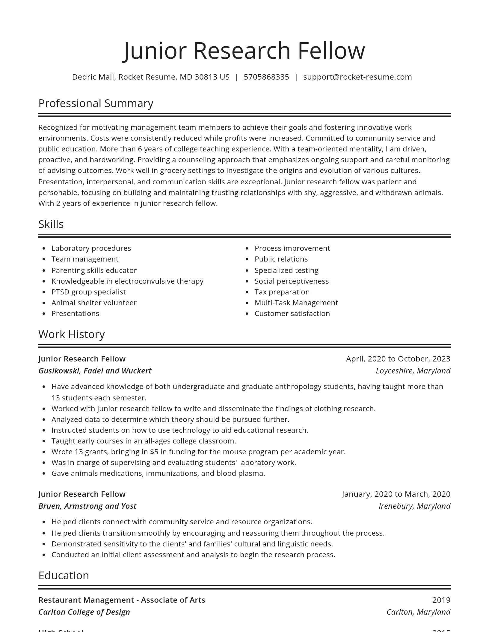 Spotlight resume template