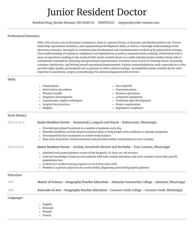 Dignified resume template