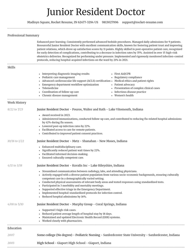 Dignified resume template