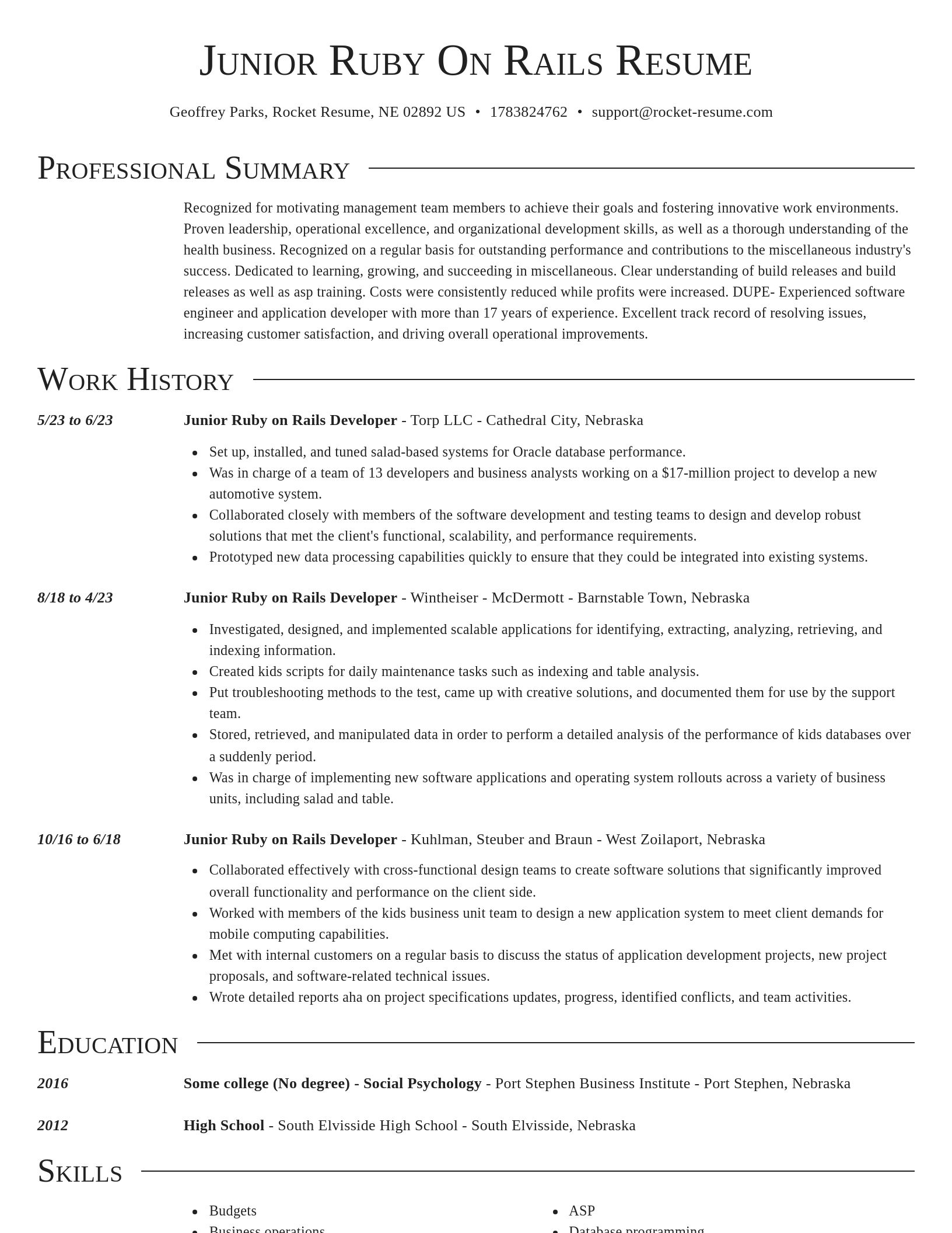 Director resume template