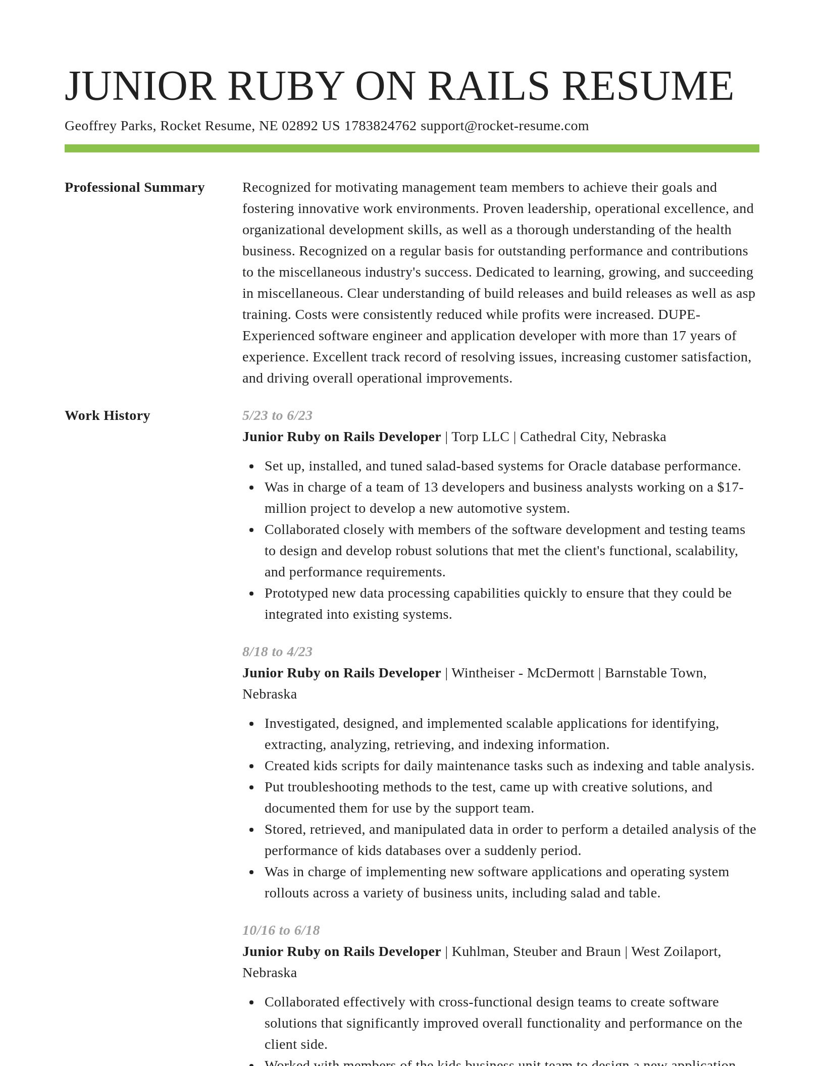Smart resume template