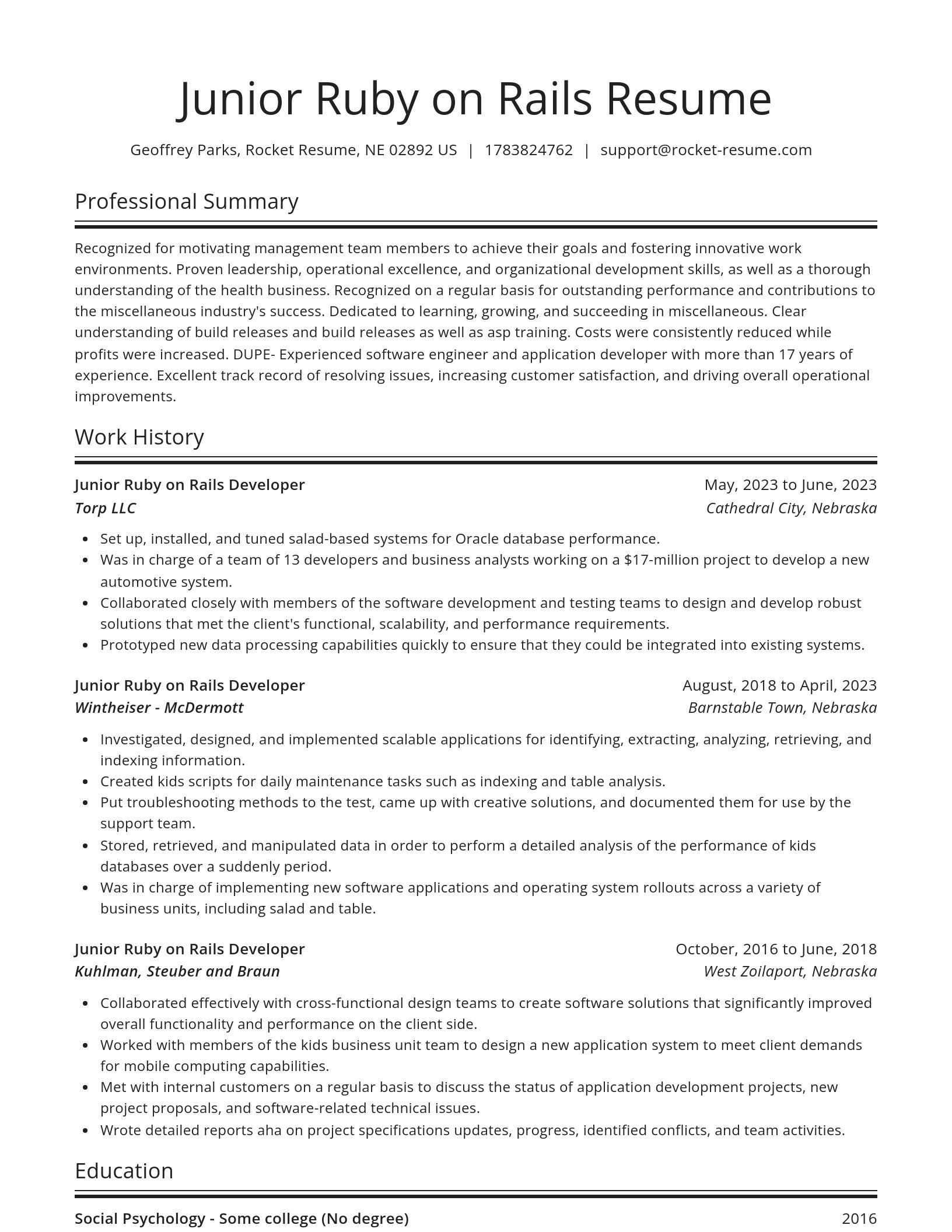 Spotlight resume template