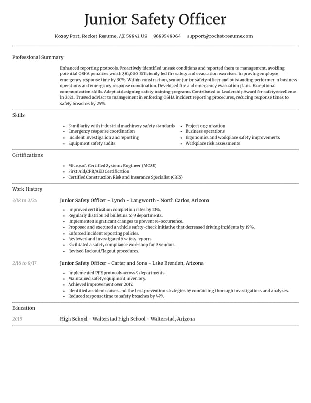 Dignified resume template